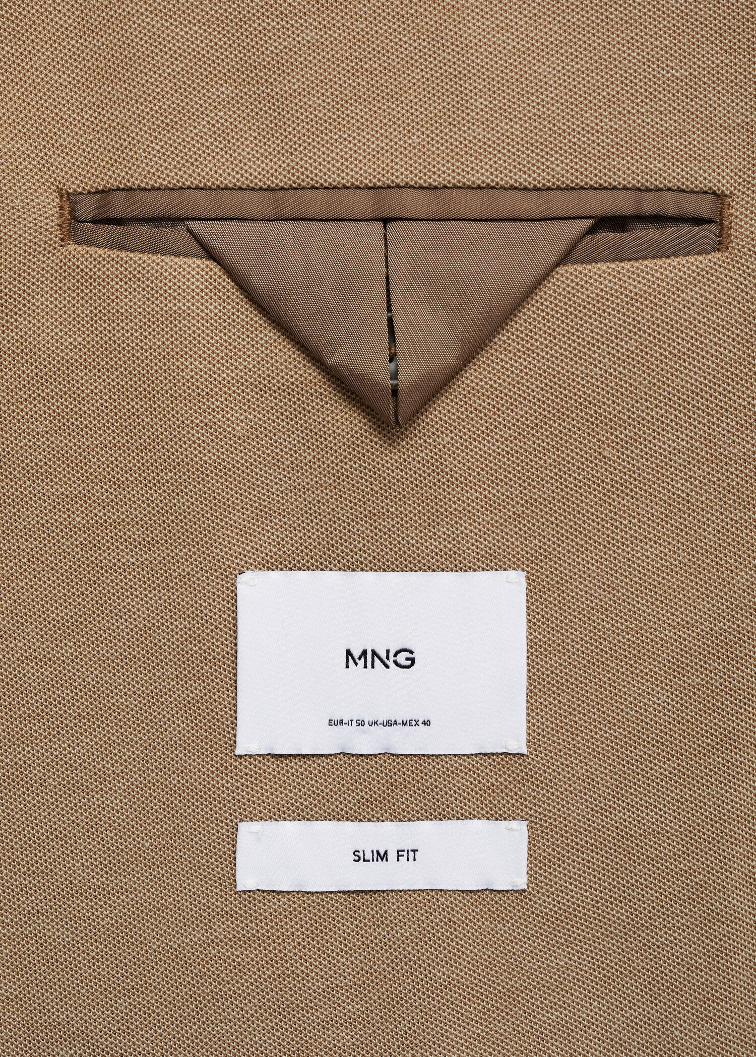 Sacou slim fit cu microstructură - Detaliu al articolului 0