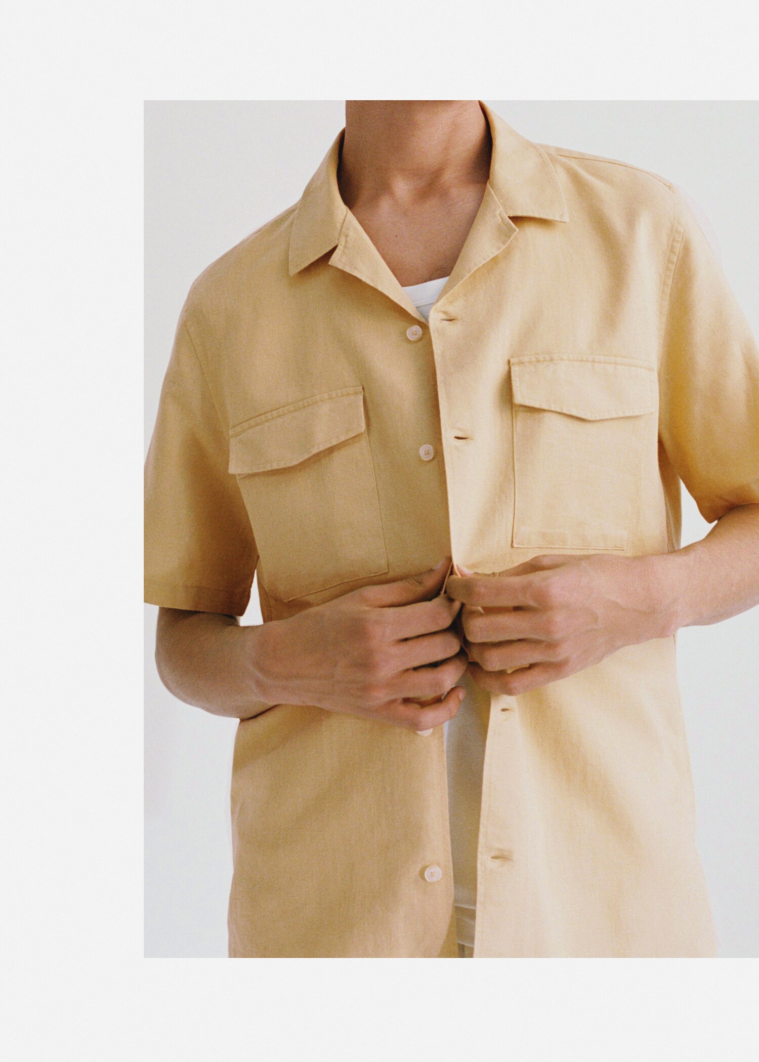 Camisa regular fit lino algodón - Detalle del artículo 3