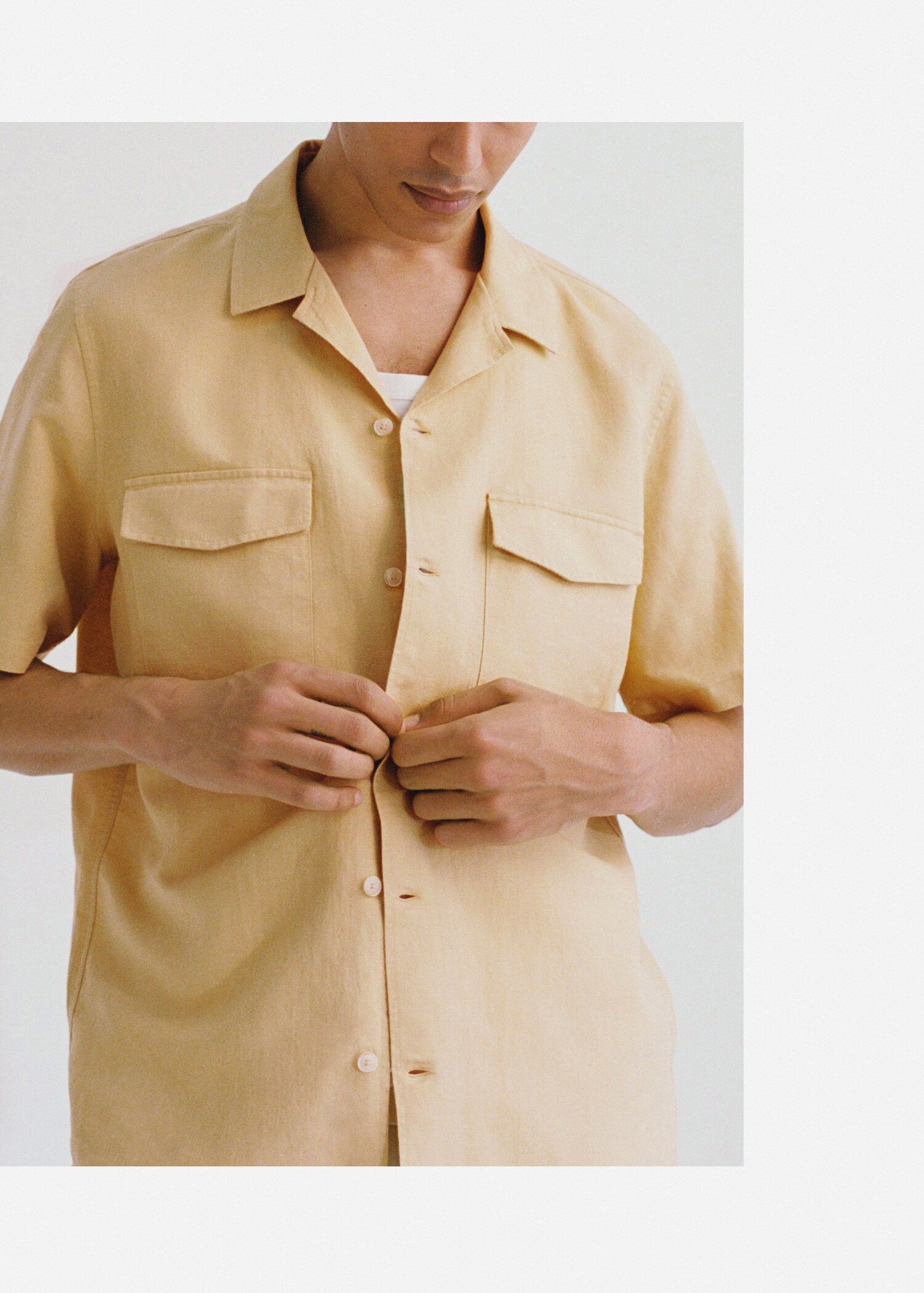 Camisa regular fit lino algodón - Detalle del artículo 5
