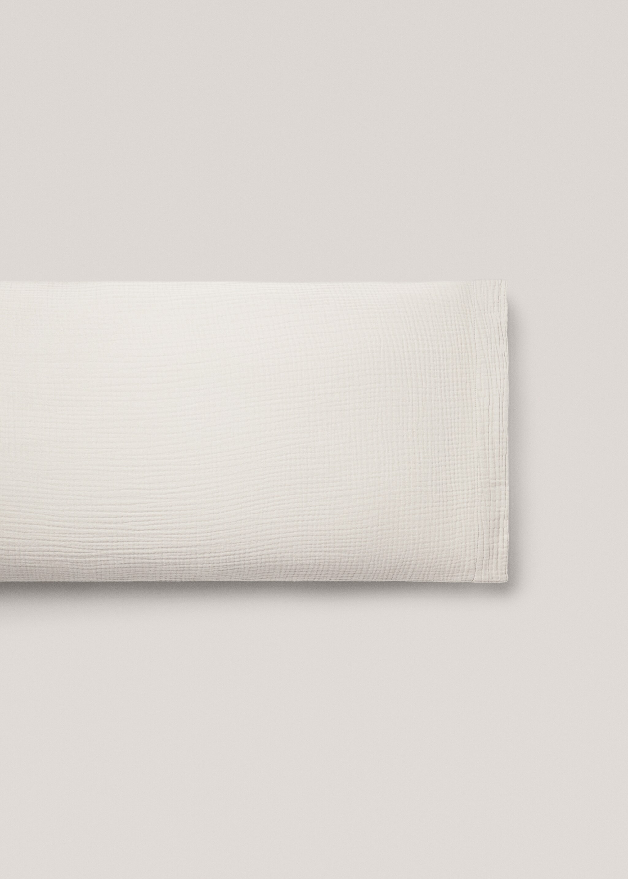 Cotton gauze pillowcase 45x110cm - Article without model, Light/Pastel Grey. Ref: 77070572-00.