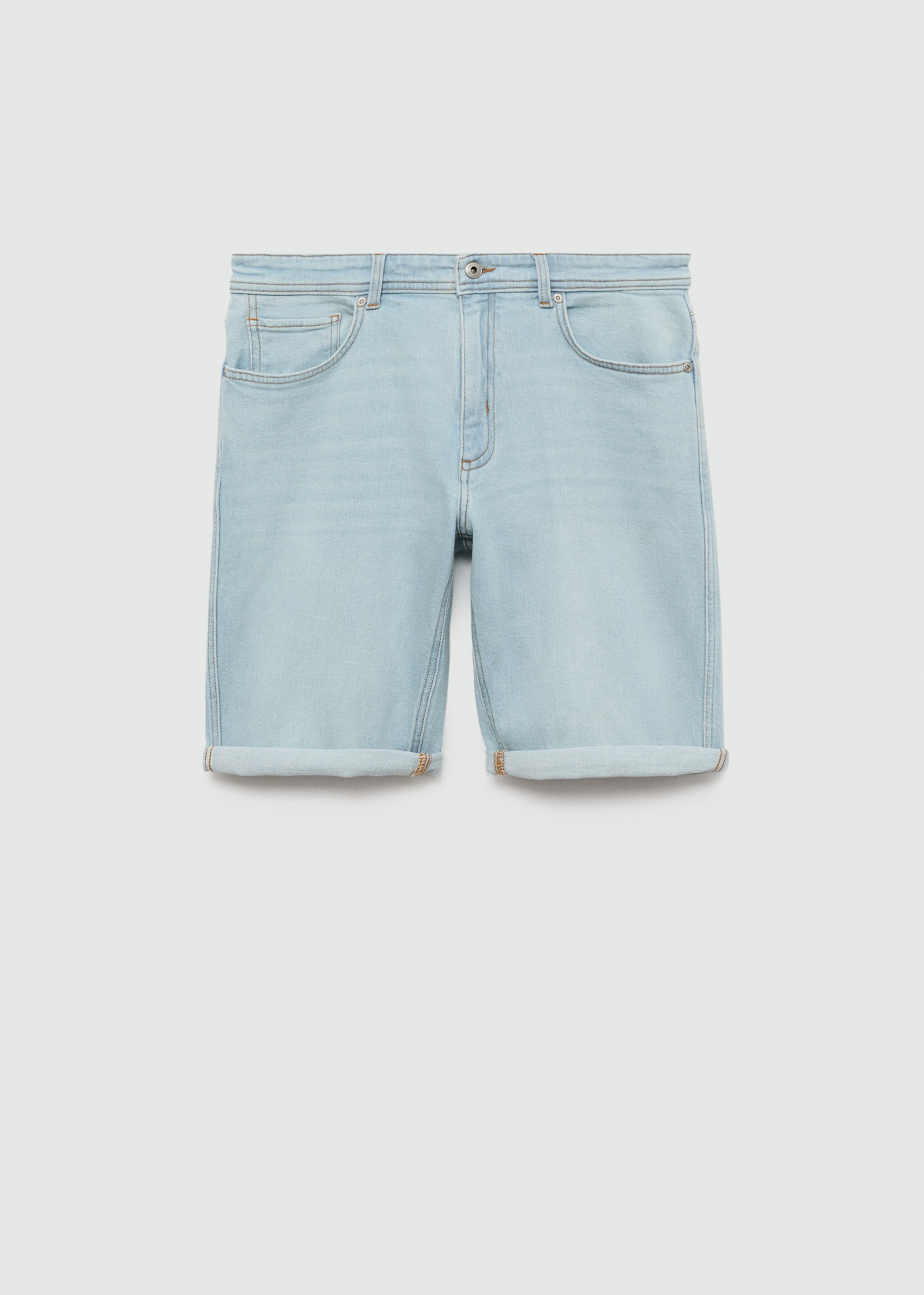Slim-fit denim bermuda shorts - Article without model