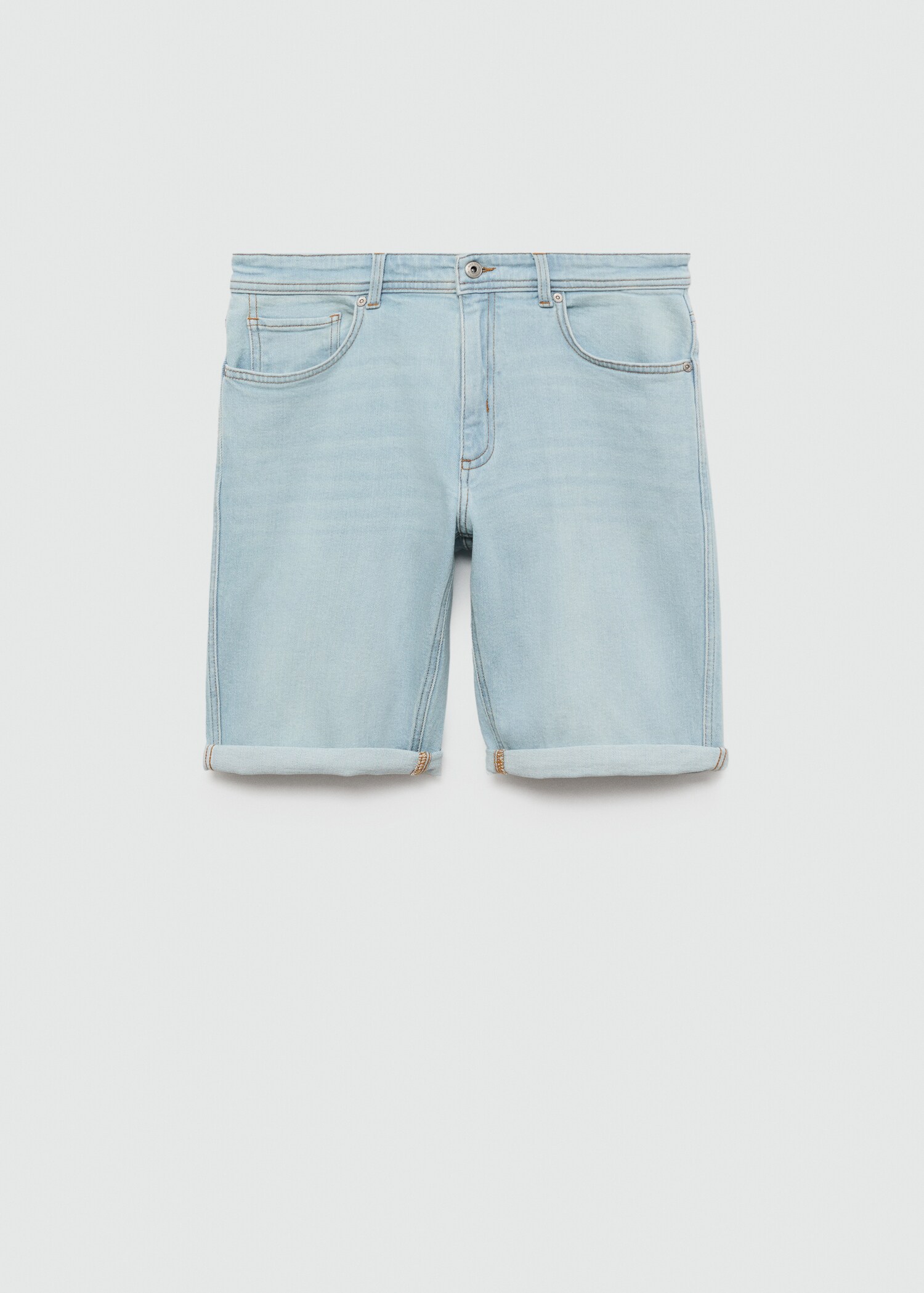Slim-fit denim bermuda shorts - Article without model