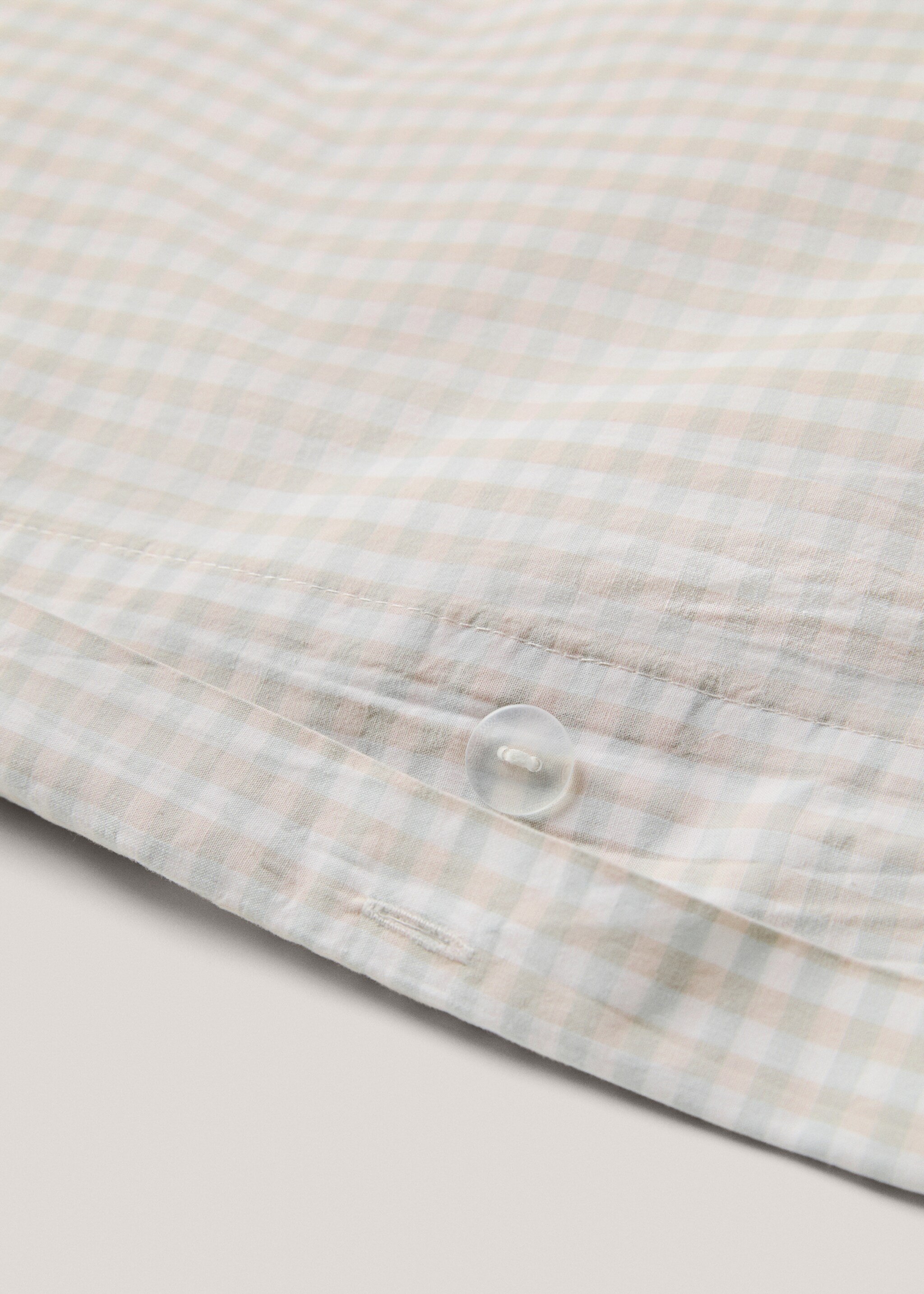 Funda nórdica algodón vichy cama 135cm - Detalle del artículo 2, Verde agua. Ref: 77070576-00.