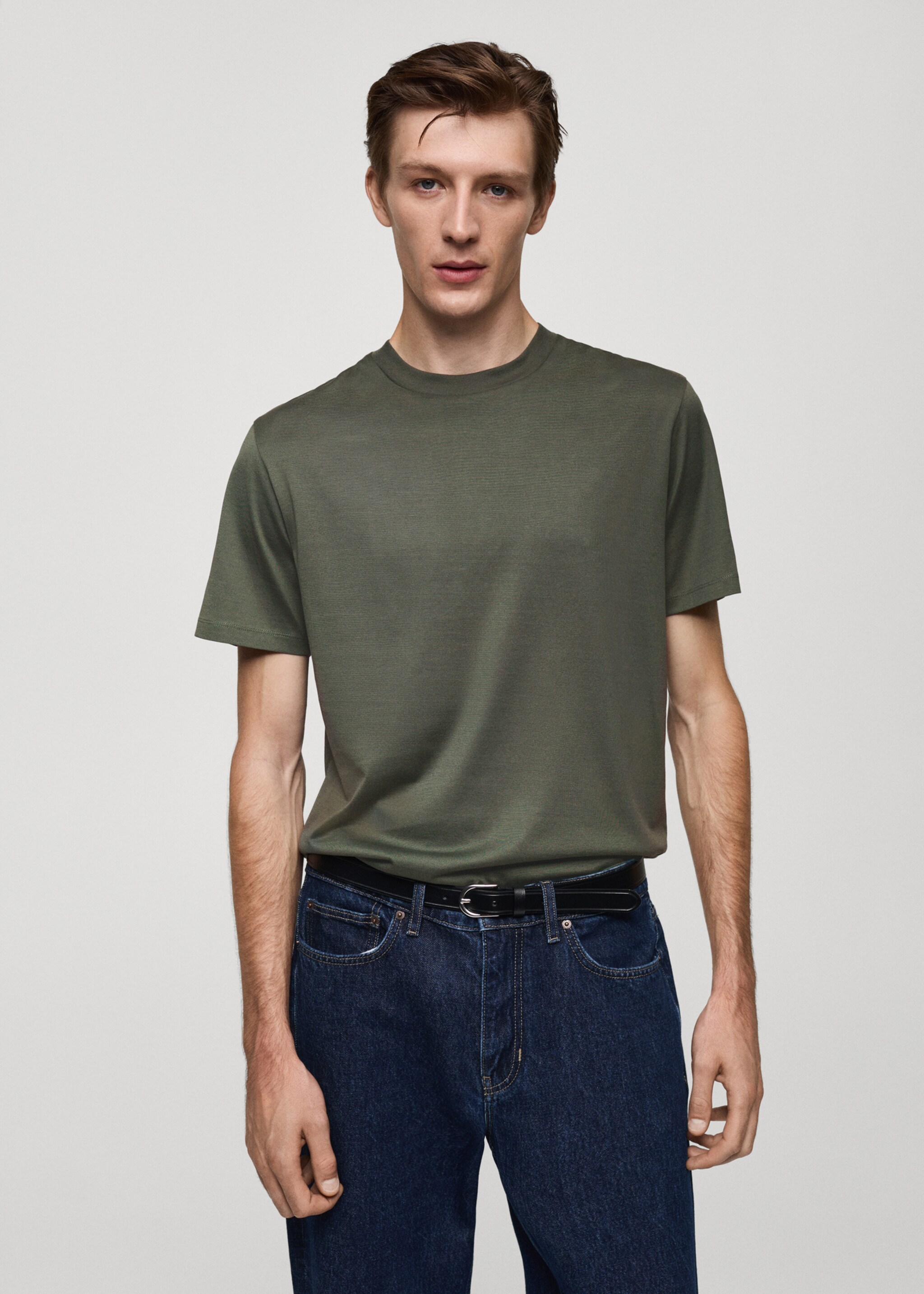 T-shirt slim-fit 100 % coton - Plan moyen