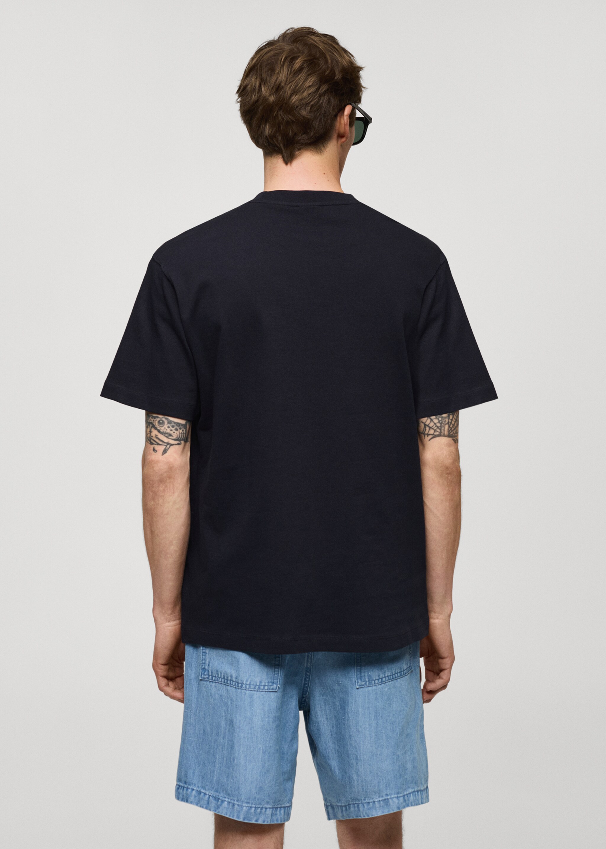 Basic 100% cotton relaxed-fit t-shirt - Reverse of the article