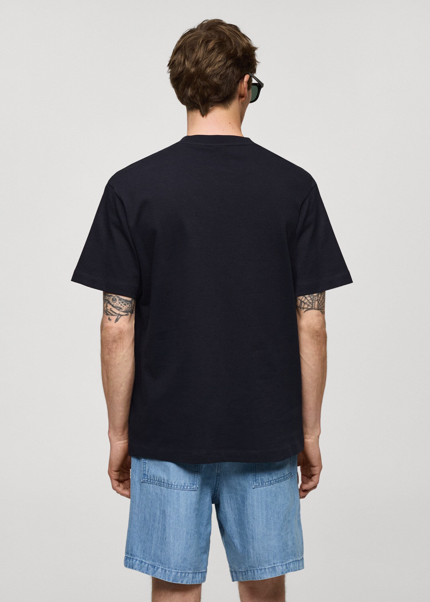 Basic 100% cotton relaxed-fit t-shirt - Reverse of the article