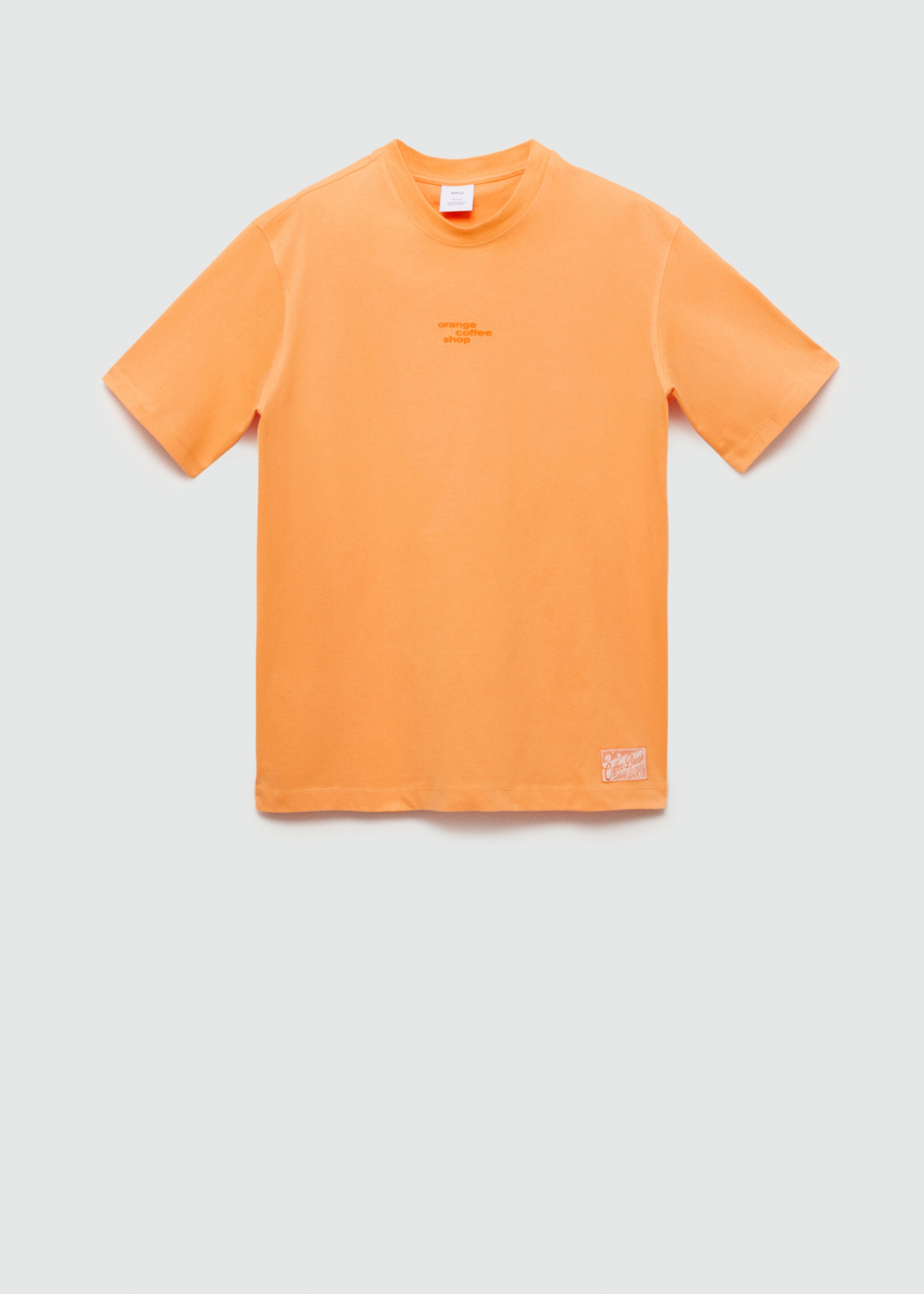 Gemustertes T-Shirt aus 100 % Baumwolle - Artikel ohne Model, Orange. Ref: 77070588-00.