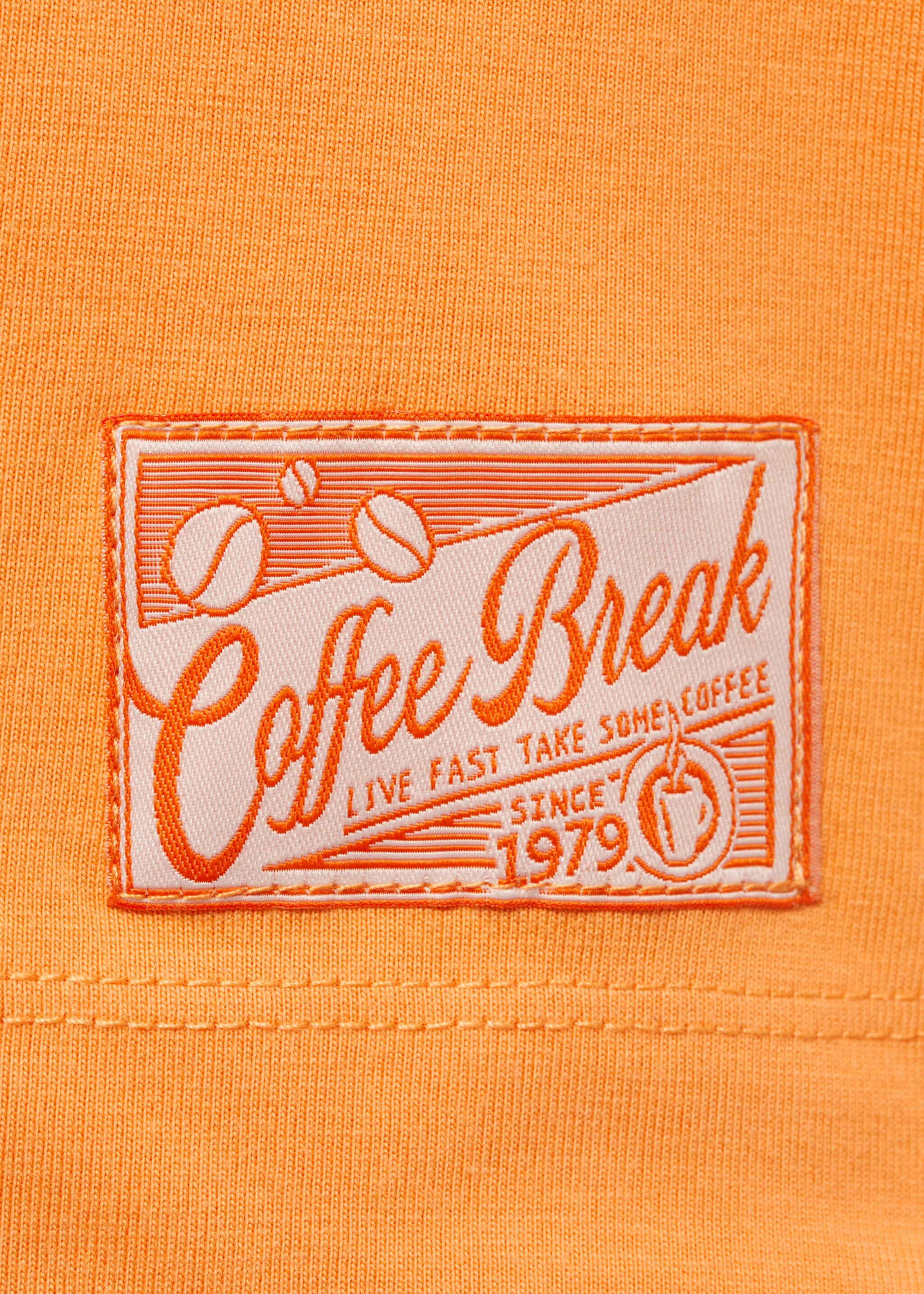 Gemustertes T-Shirt aus 100 % Baumwolle - Detail des Artikels 0, Orange. Ref: 77070588-00.