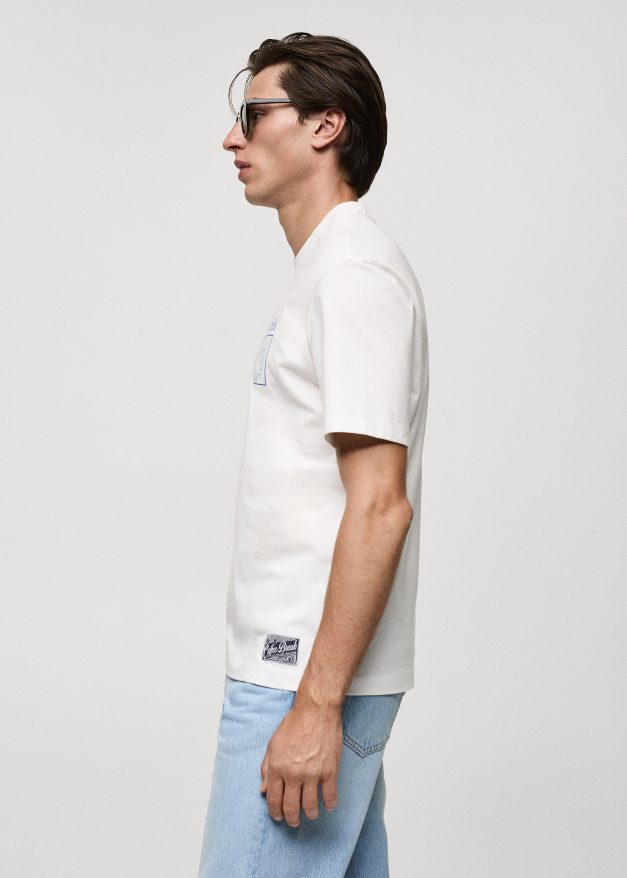 T-shirt regular-fit coton imprimé - Détail de l'article 2, Blanc. Ref: 77070589-00.