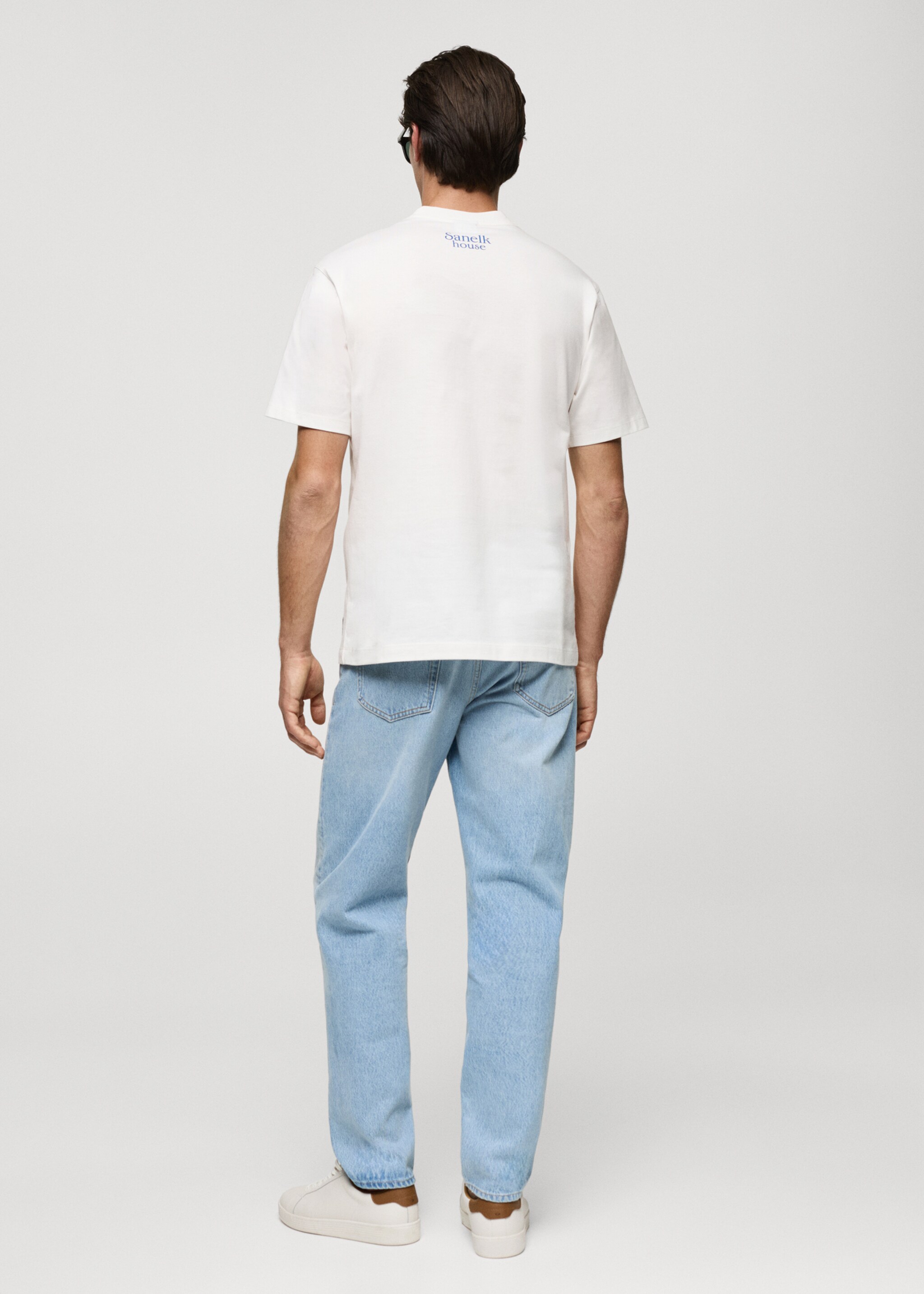 T-shirt regular-fit coton imprimé - Verso de l’article, Blanc. Ref: 77070589-00.