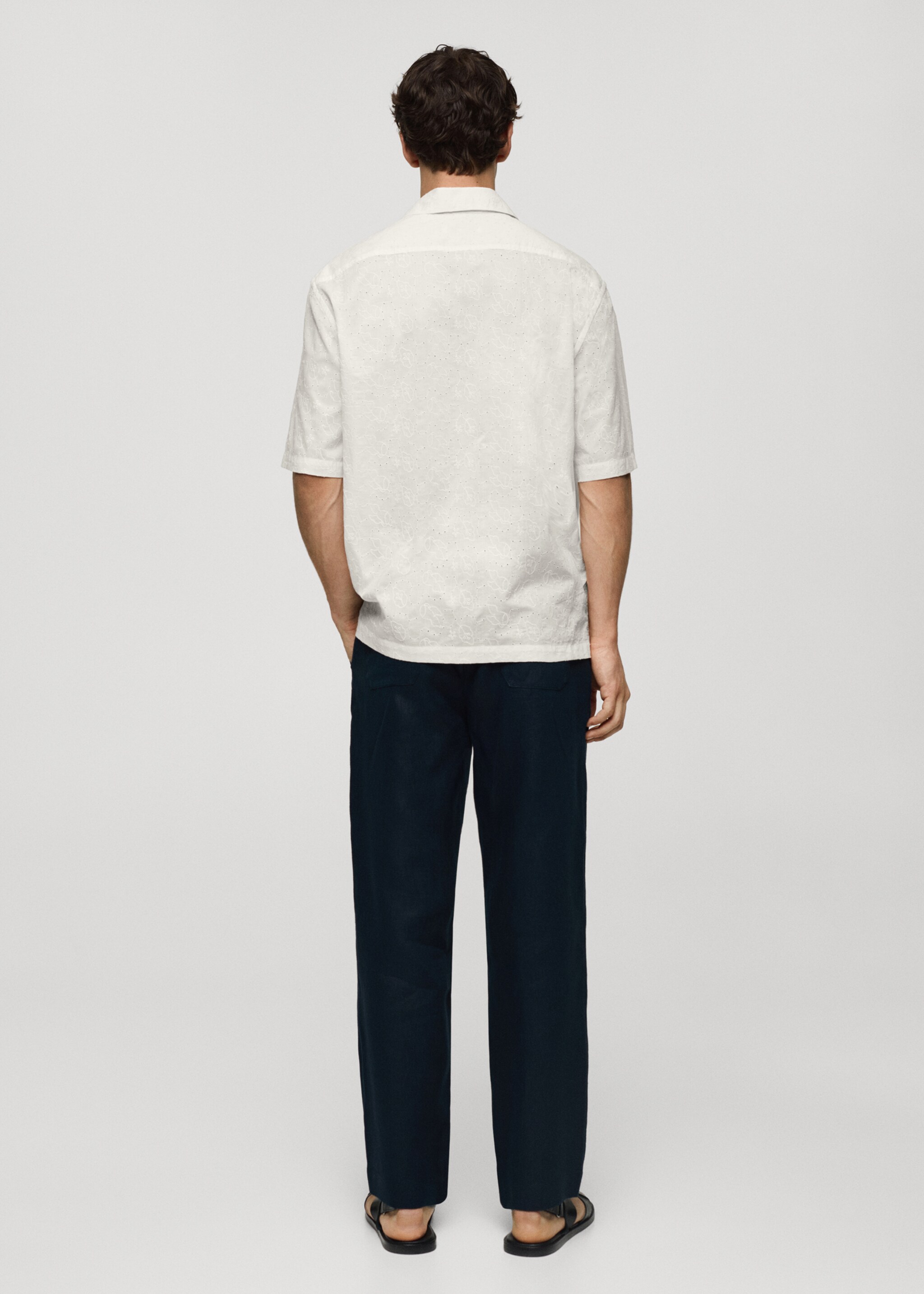 Camicia relaxed-fit 100% cotone ricamata - Retro dell'articolo