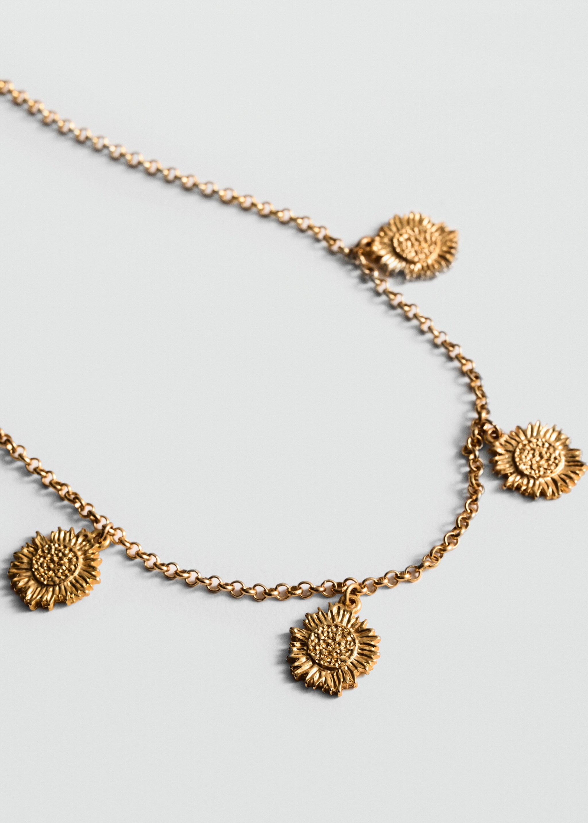 Flower pendant necklace - Medium plane, Gold. Ref: 77070597-00.