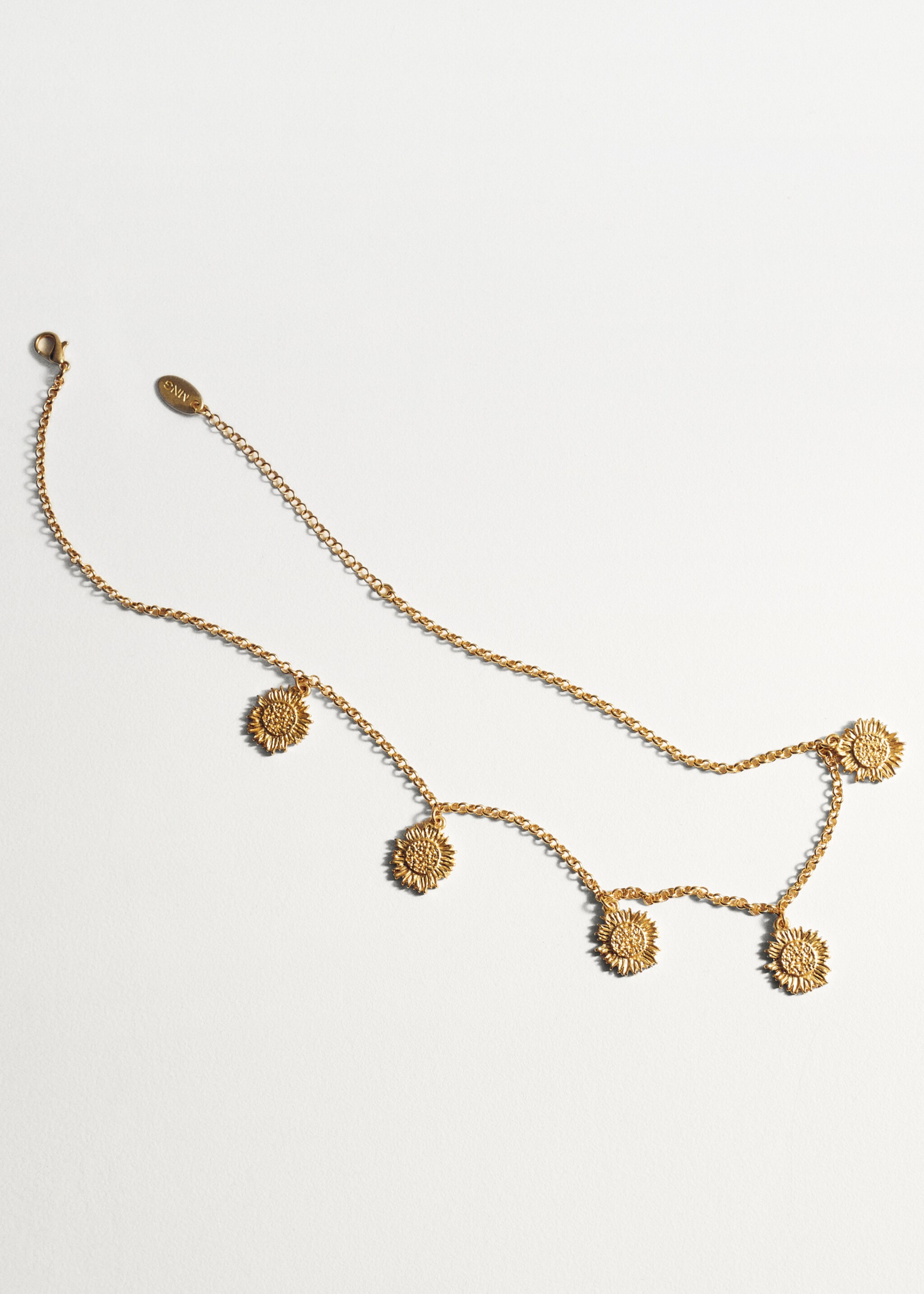 Flower pendant necklace - Details of the article 1, Gold. Ref: 77070597-00.