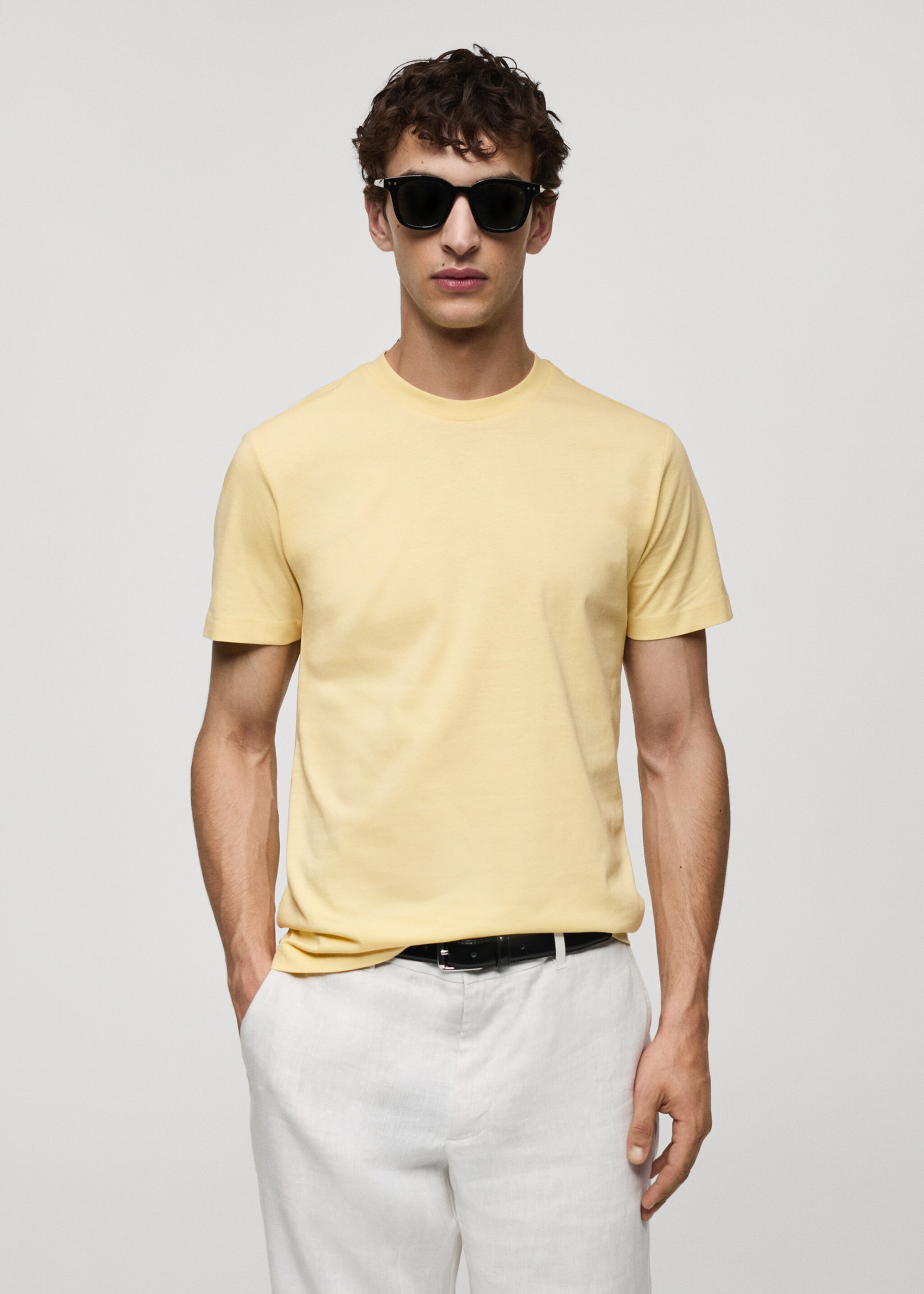Slim-fit cotton t-shirt - Medium plane