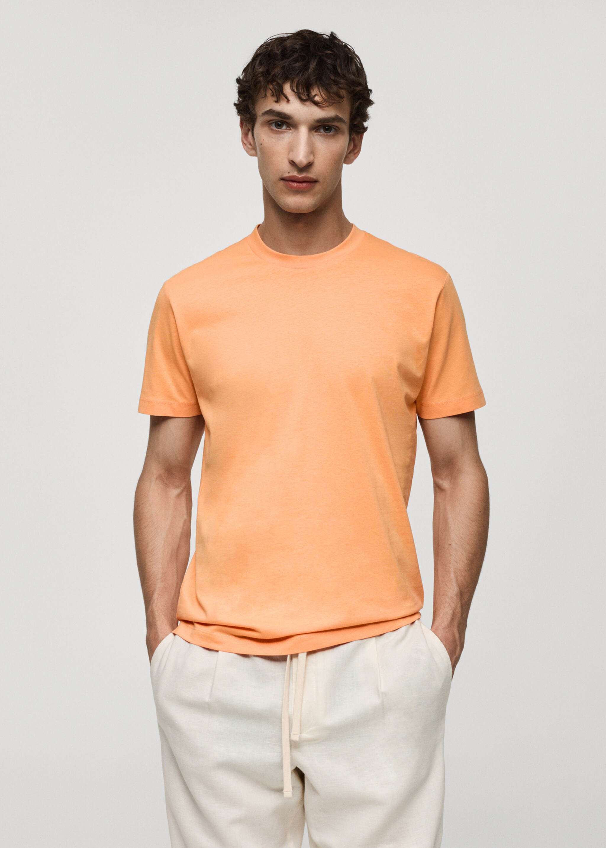 Slim Fit-Baumwoll-T-Shirt - Mittlere Ansicht