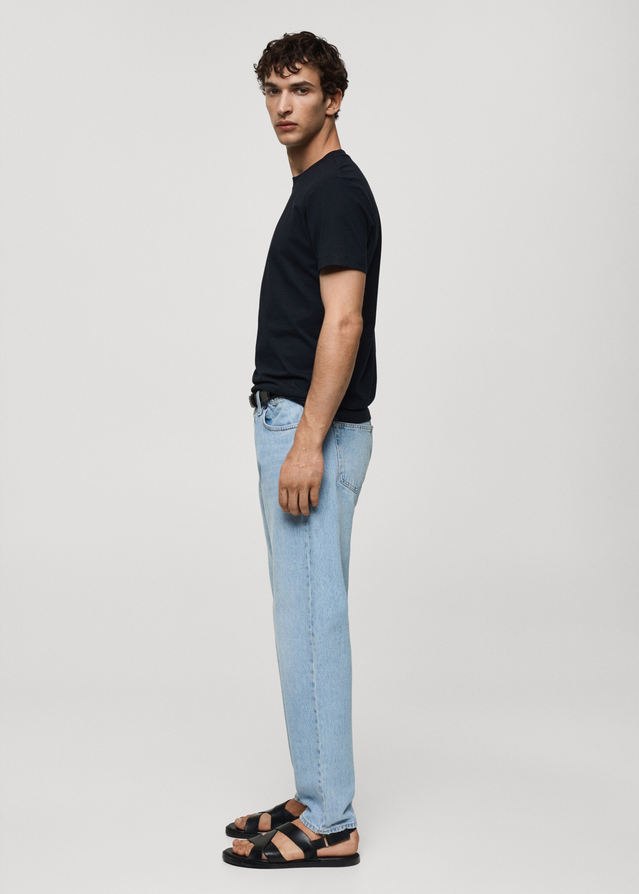 Camiseta algodón slim fit - Detalle del artículo 2, Azul marino oscuro. Ref: 77070606-00.