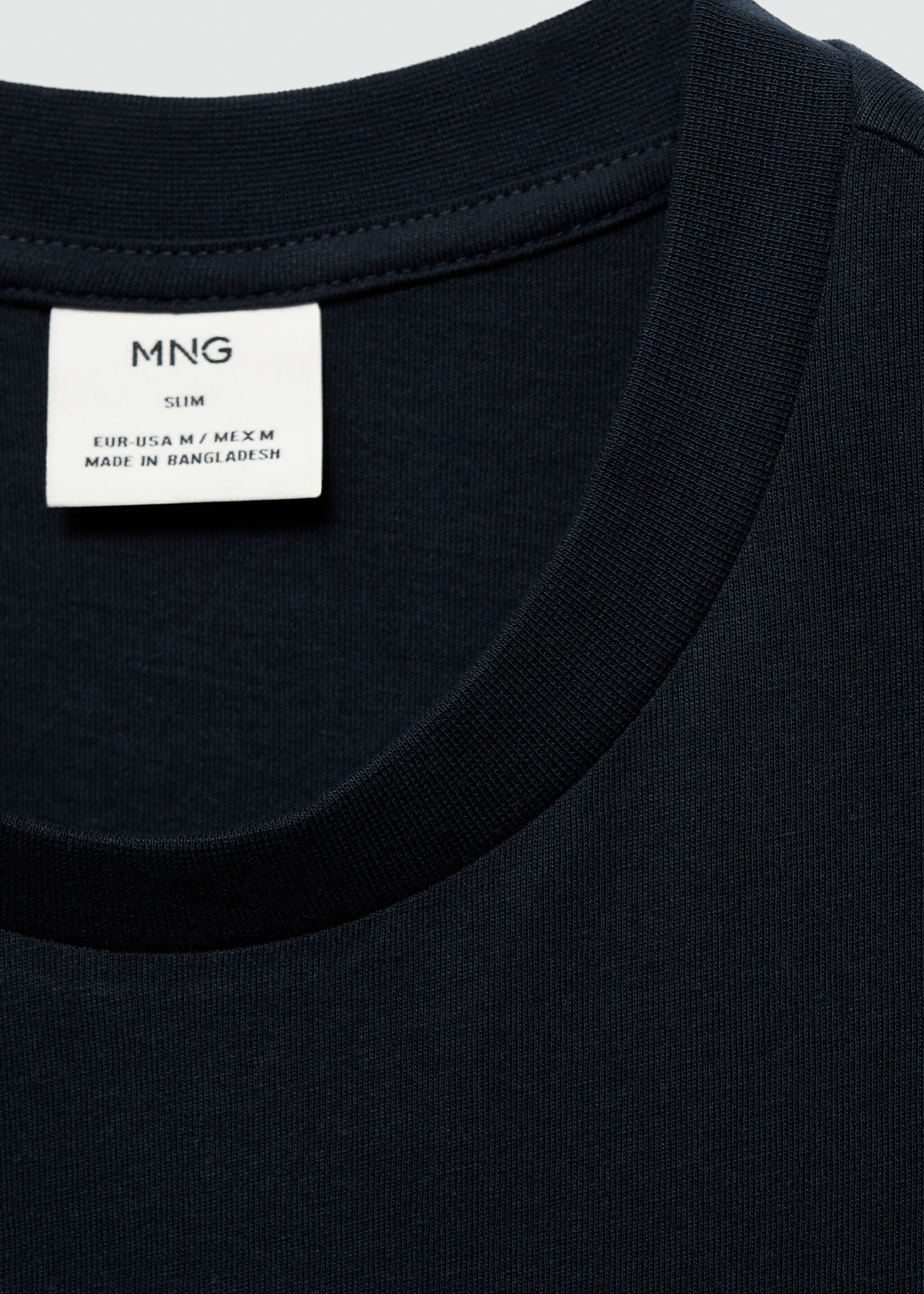 Camiseta algodón slim fit - Detalle del artículo 8, Azul marino oscuro. Ref: 77070606-00.