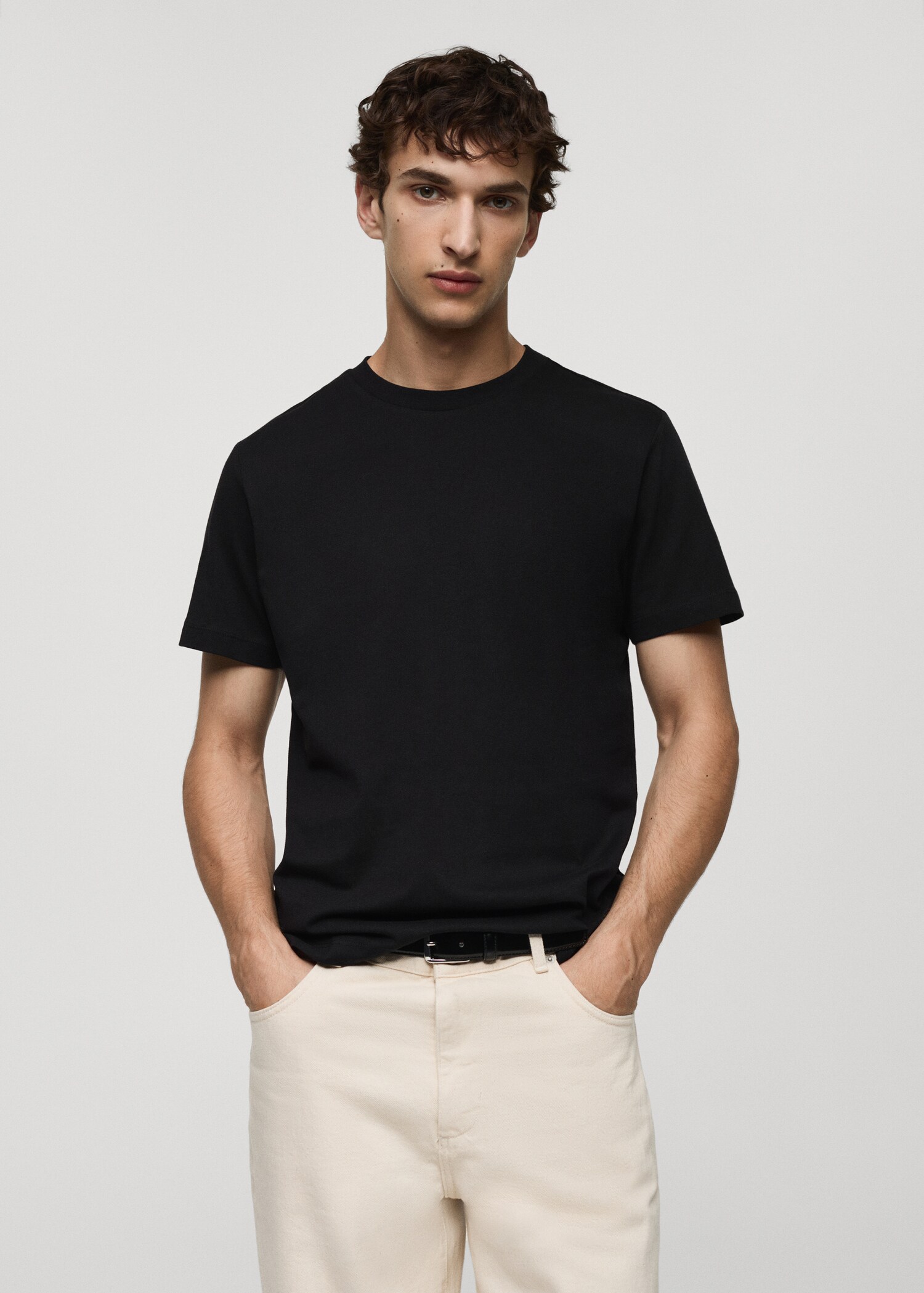 Μπλούζα βαμβάκι slim fit - Μεσαίο πλάνο