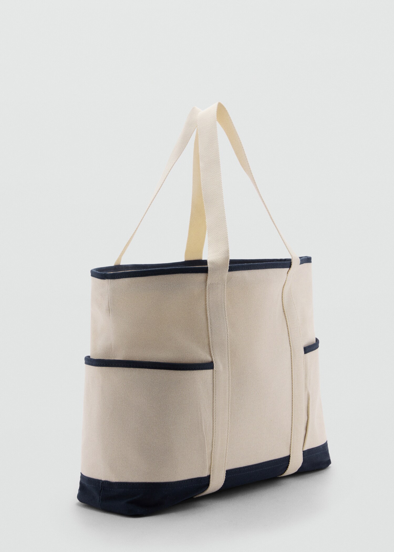 Sac toile de coton contrasté - Plan moyen