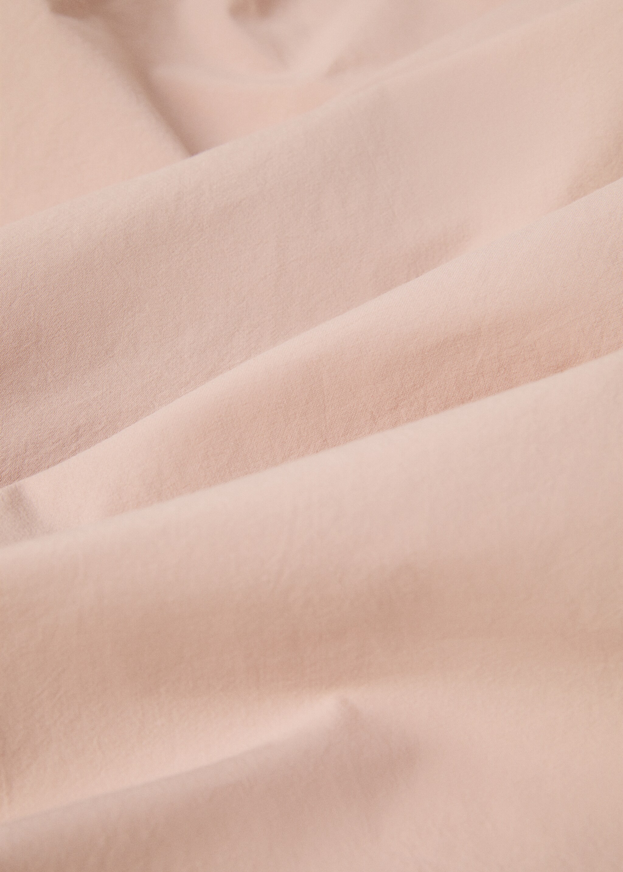 Washed cotton fitted sheet for single bed - Details of the article 2, Light Pink. Ref: 77070619-00.