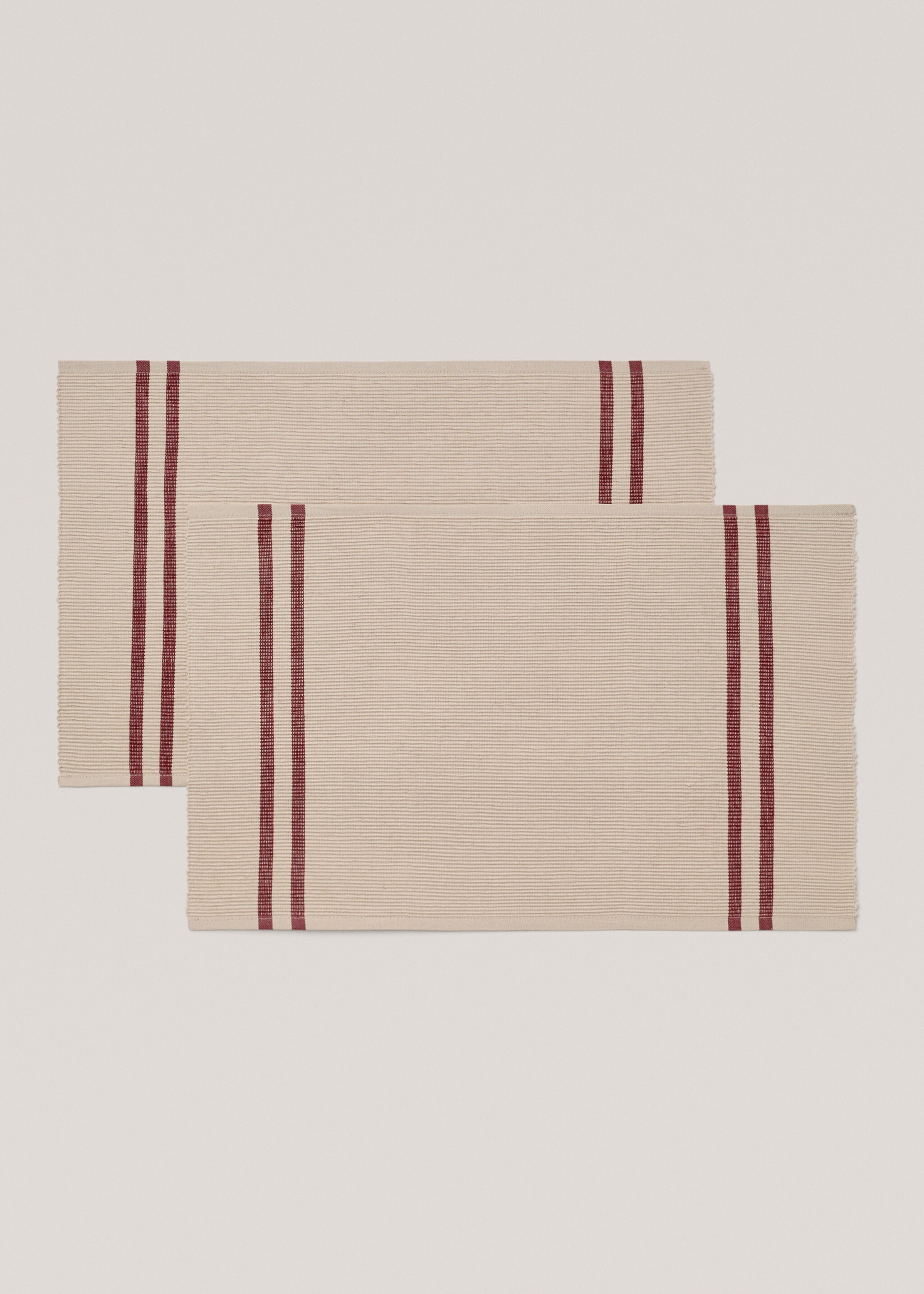 Single woven cotton stripe - Article without model, Maroon. Ref: 77070620-00.