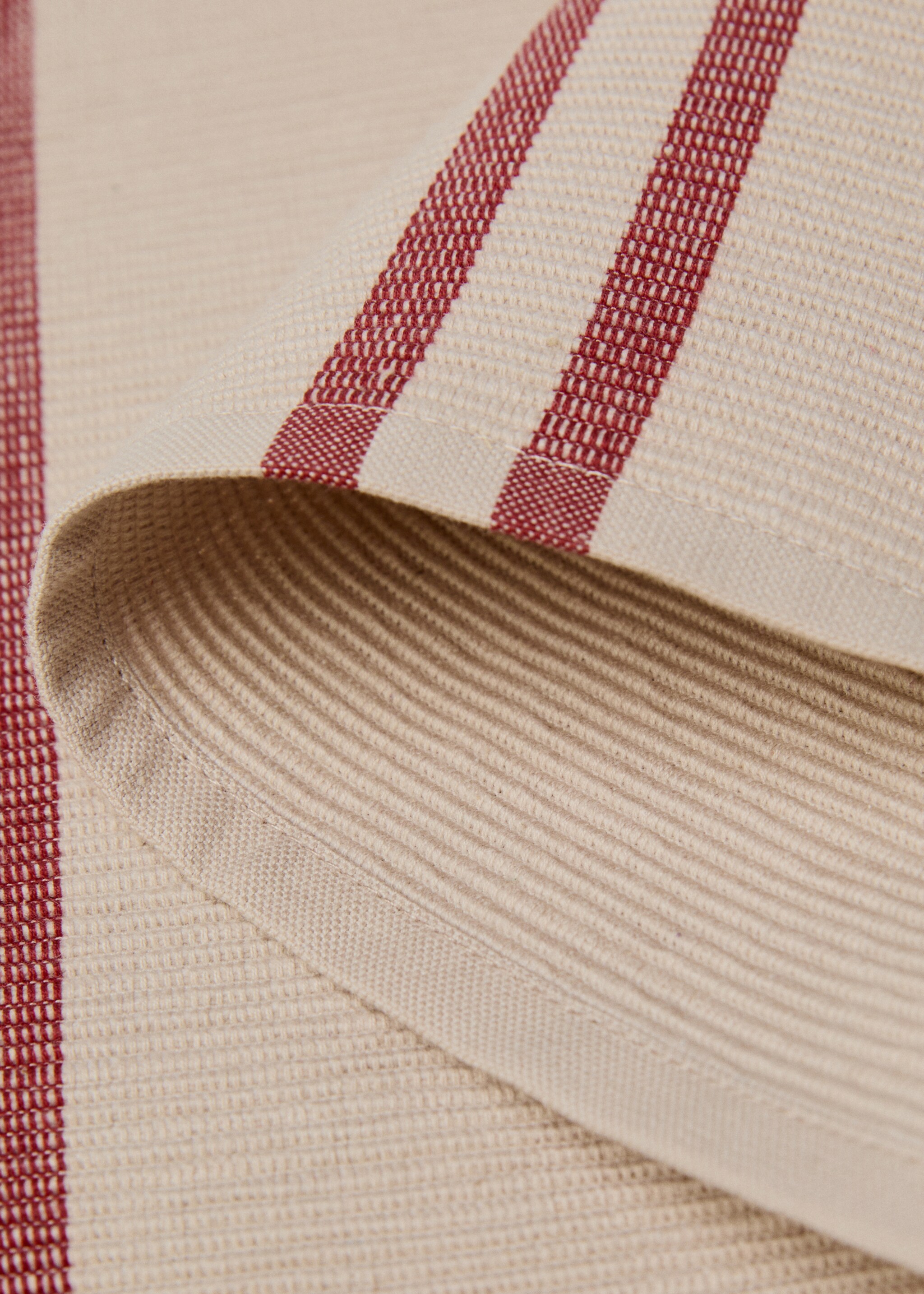 Single woven cotton stripe - Details of the article 1, Maroon. Ref: 77070620-00.