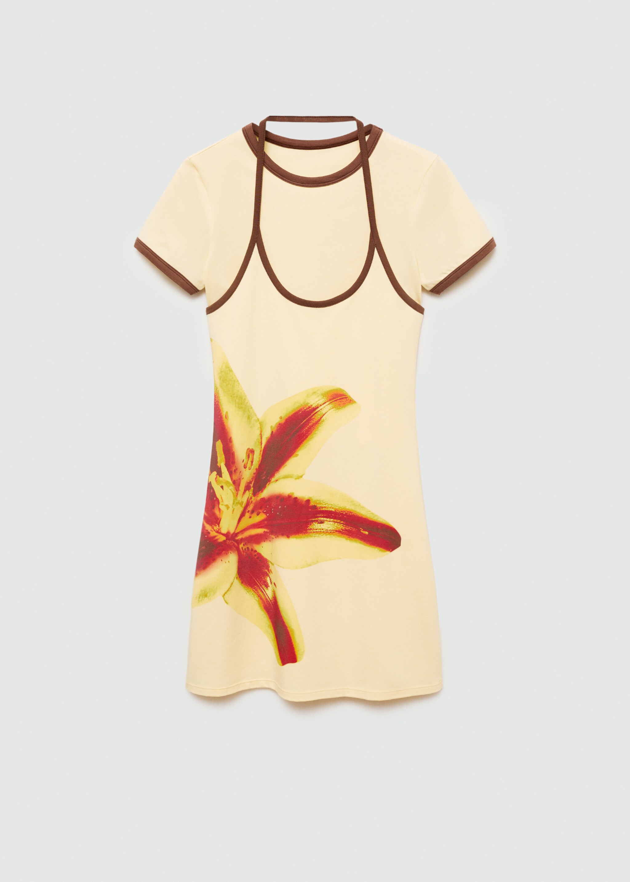 Contrasting print dress - Article without model, Vanilla. Ref: 77070626-00.