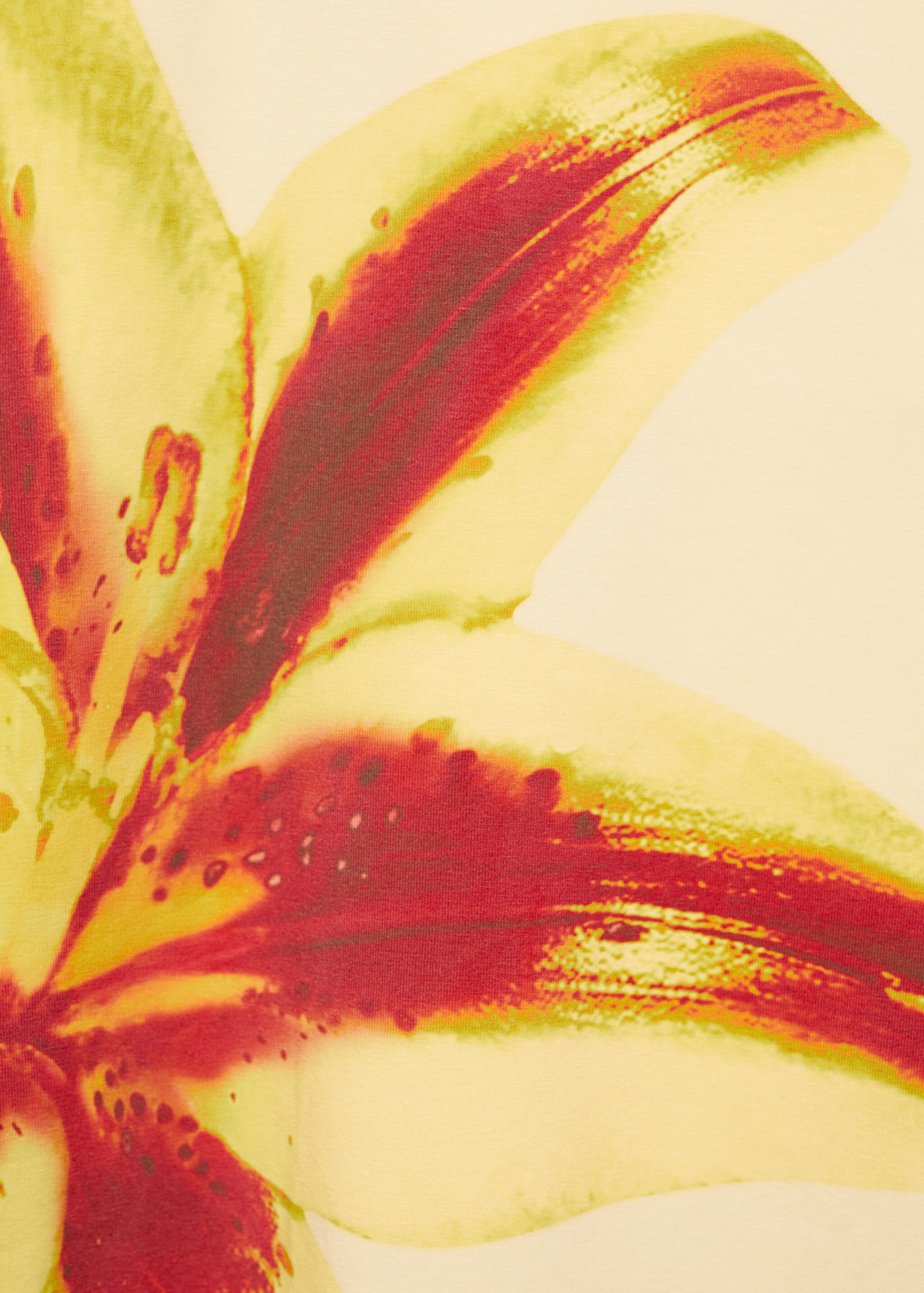 Contrasting print dress - Details of the article 8, Vanilla. Ref: 77070626-00.