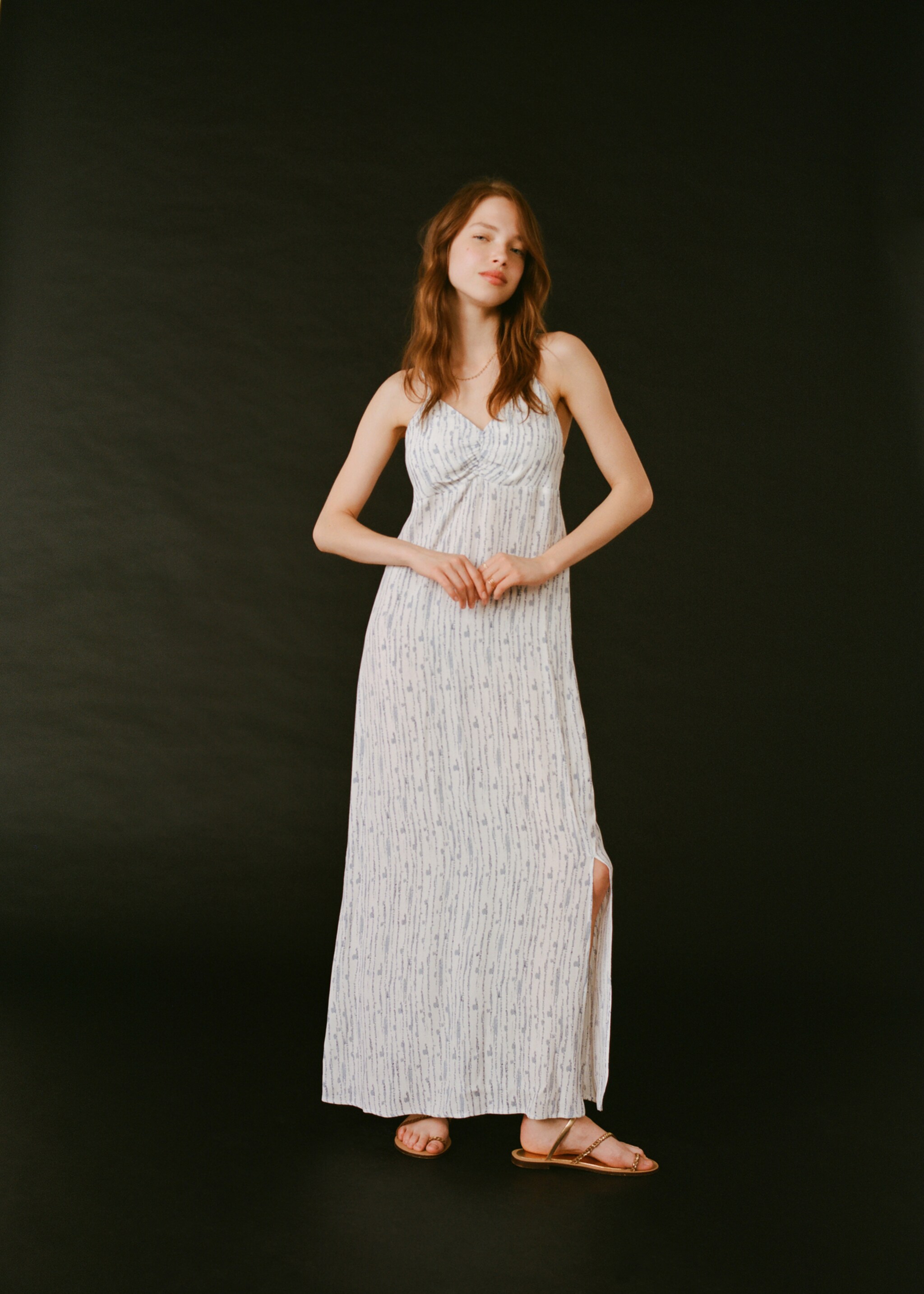 Long printed dress - Details of the article 5