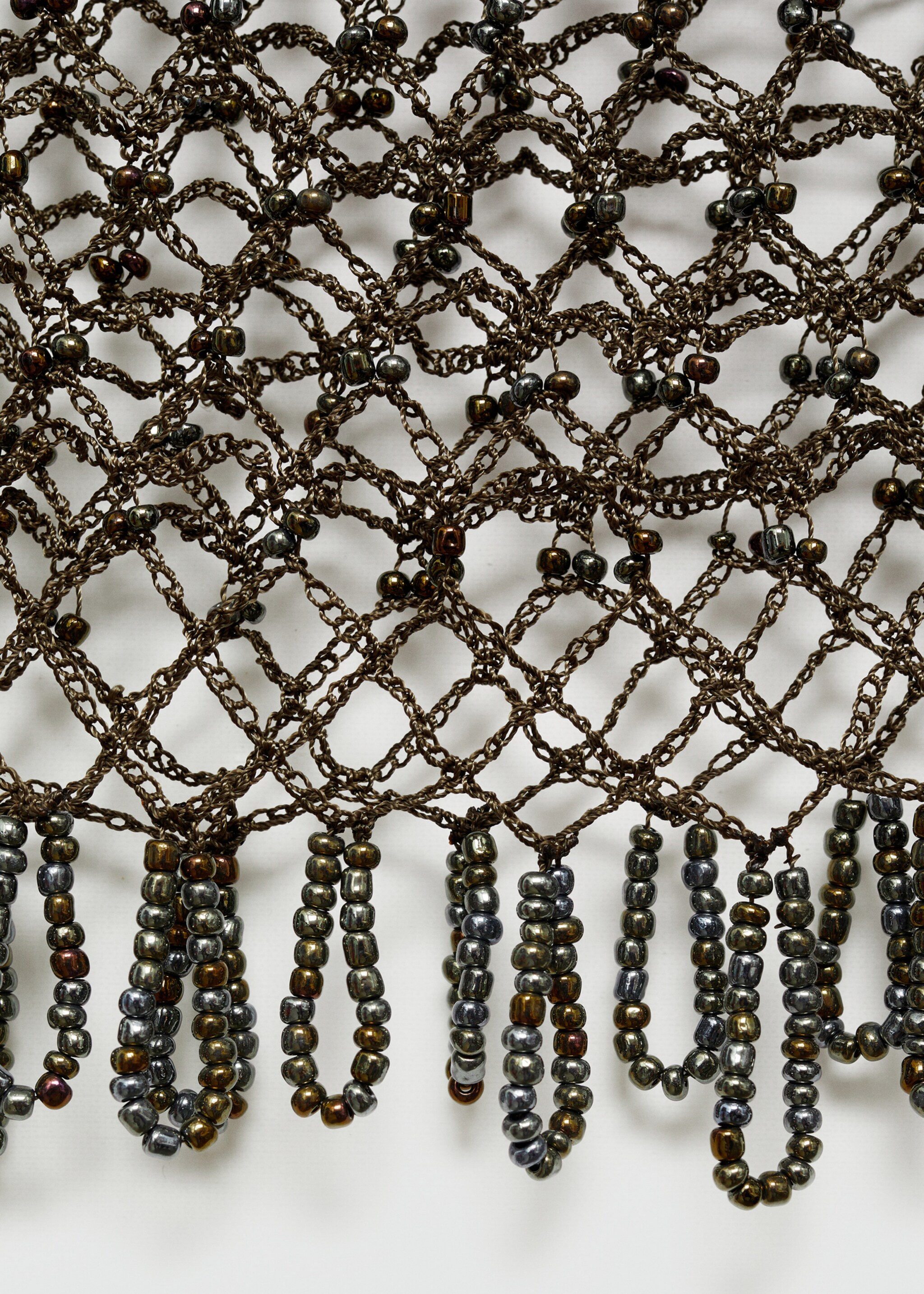 Crystal knitted dress - Details of the article 0, Khaki. Ref: 77070643-00.