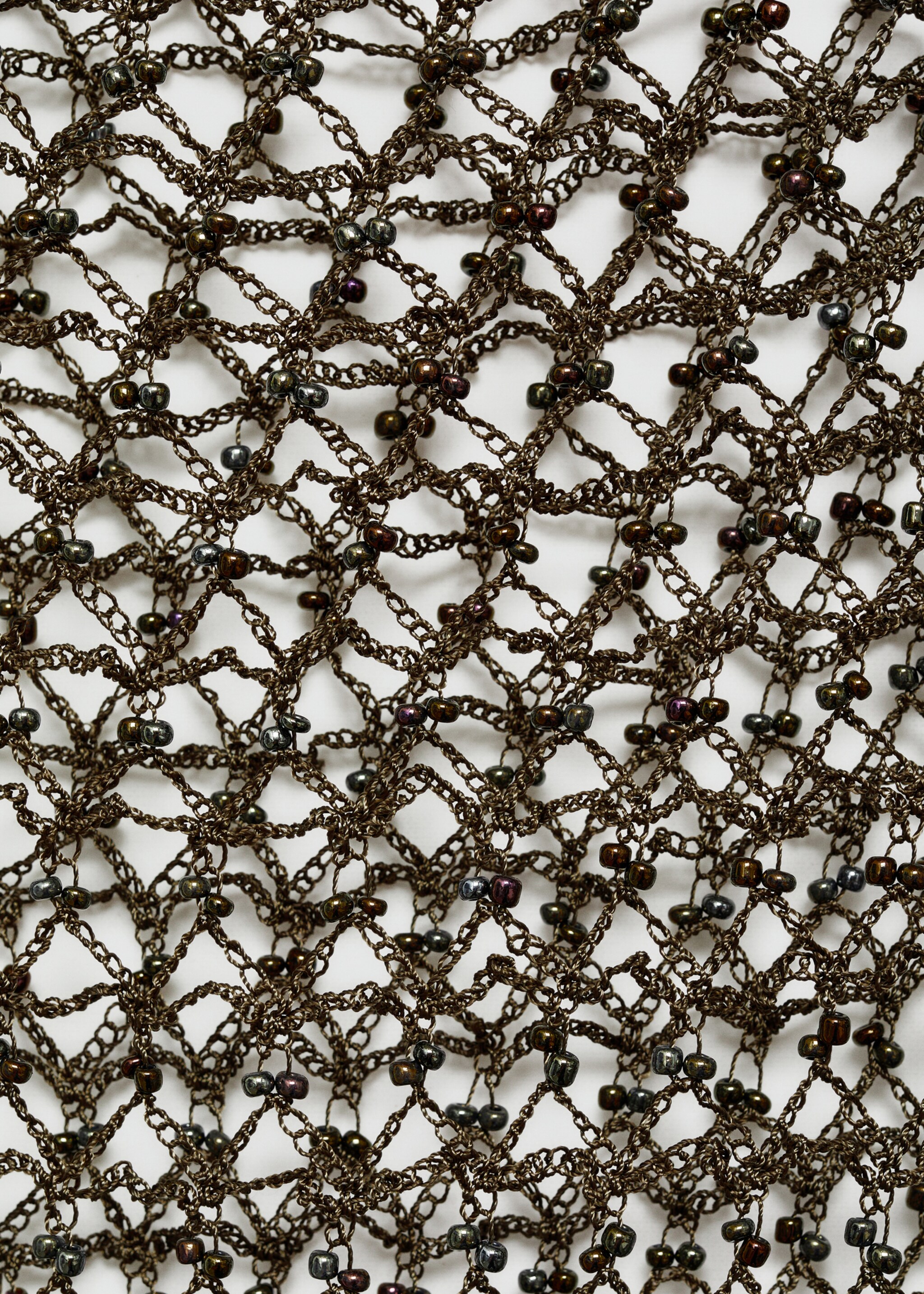 Crystal knitted dress - Details of the article 8, Khaki. Ref: 77070643-00.