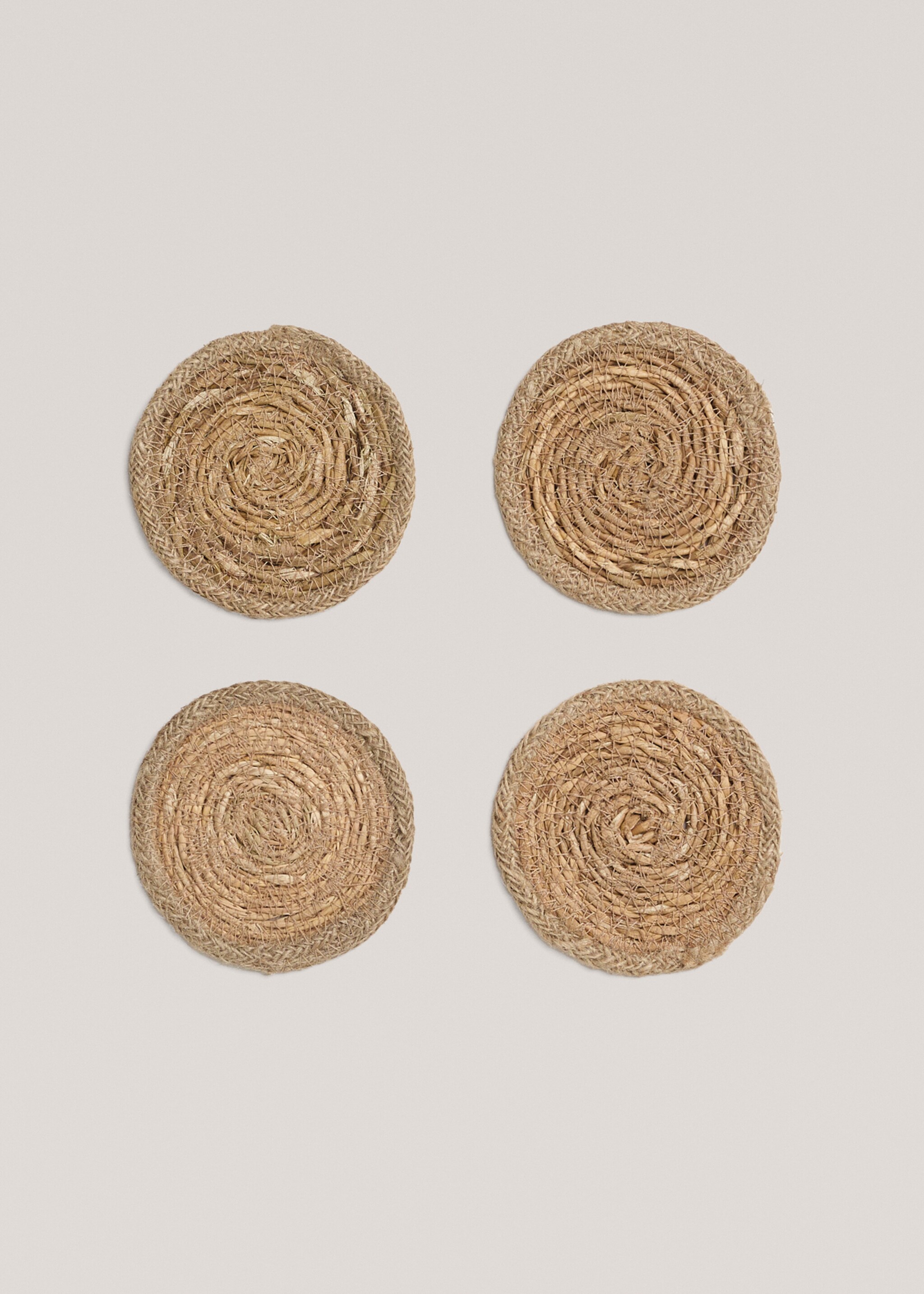 Natural fiber coasters - Article without model, Brown. Ref: 77070644-00.