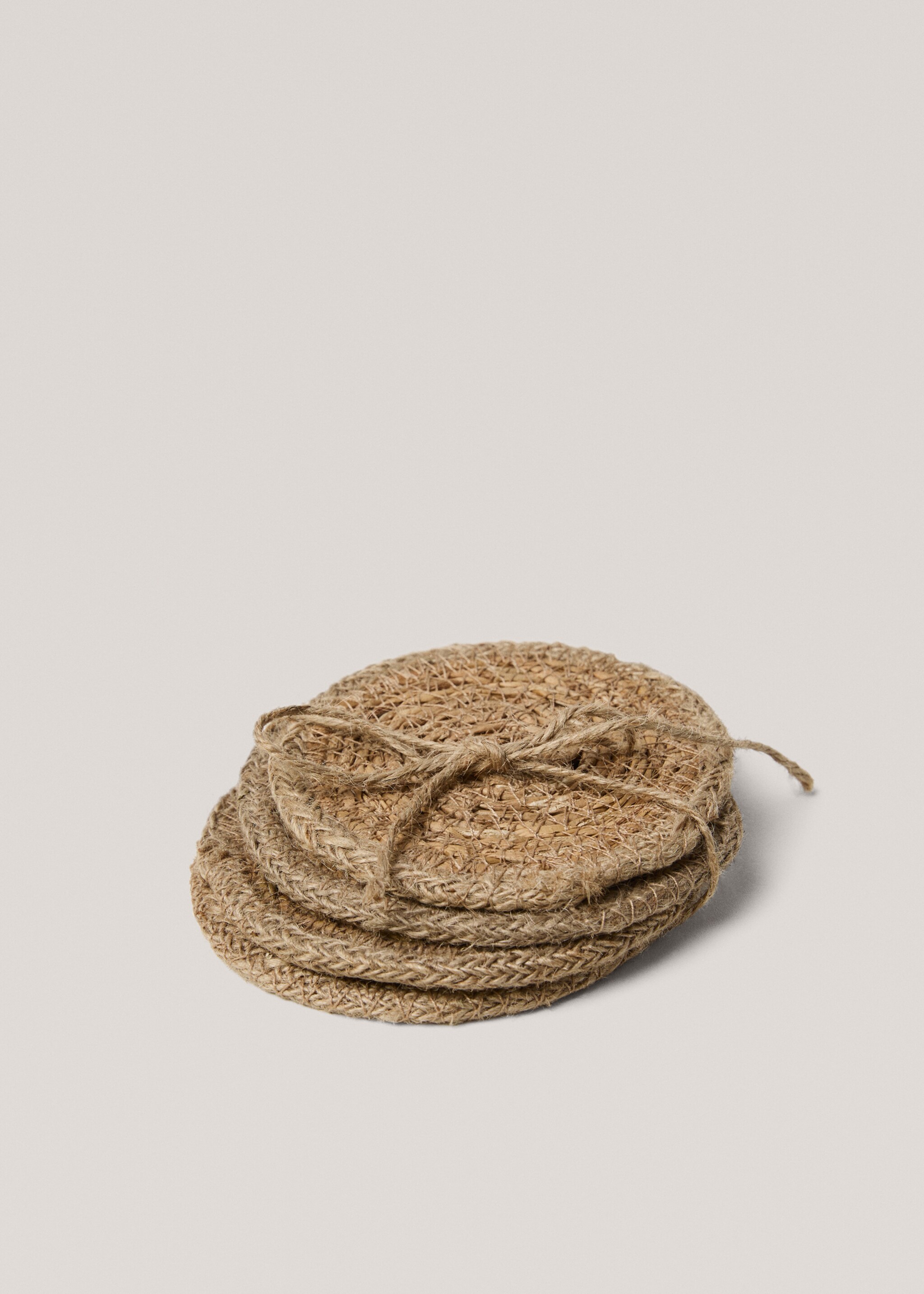 Natural fiber coasters - Details of the article 2, Brown. Ref: 77070644-00.