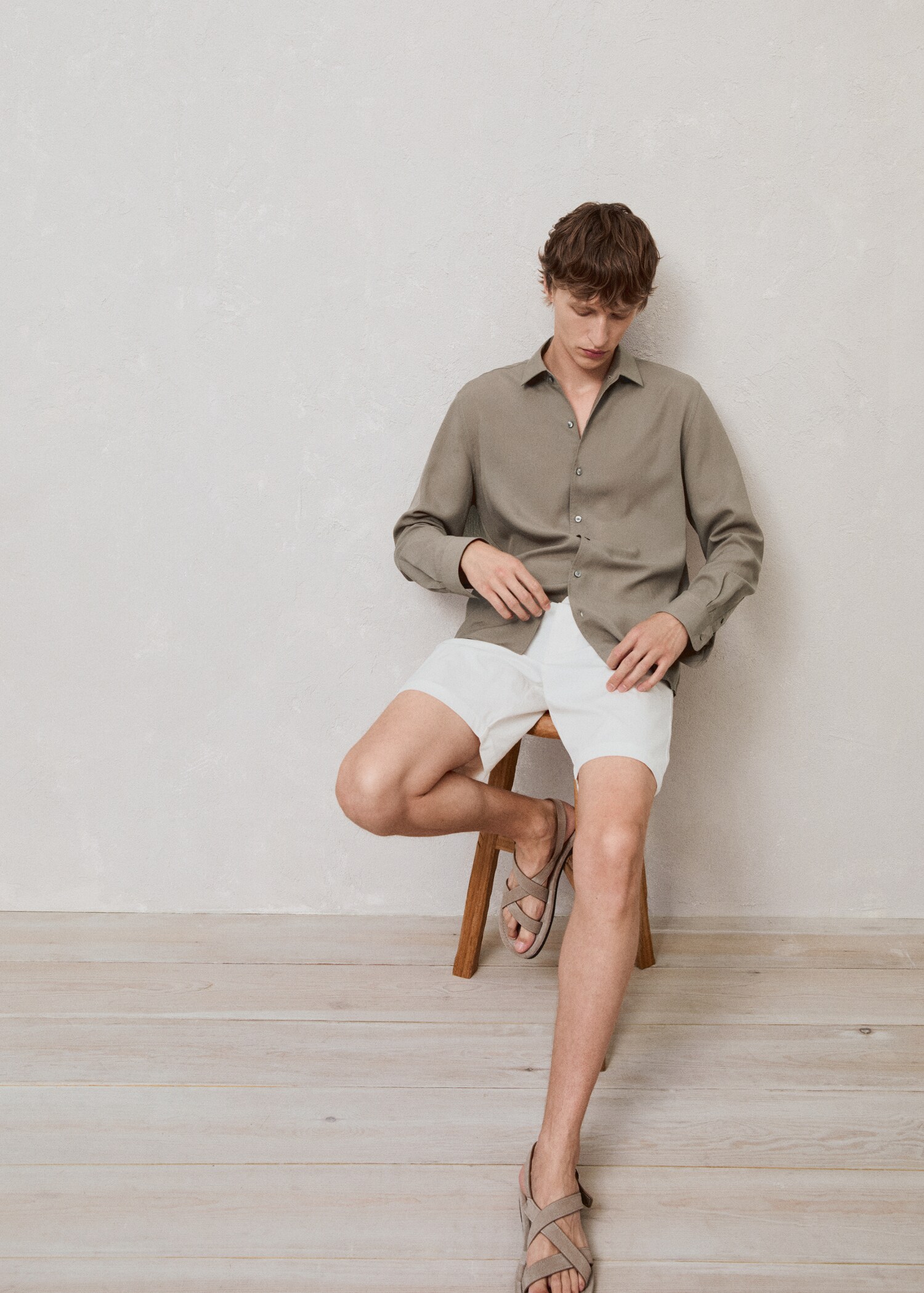 Slim Fit-Bermudashorts aus Baumwolle - Detail des Artikels 3