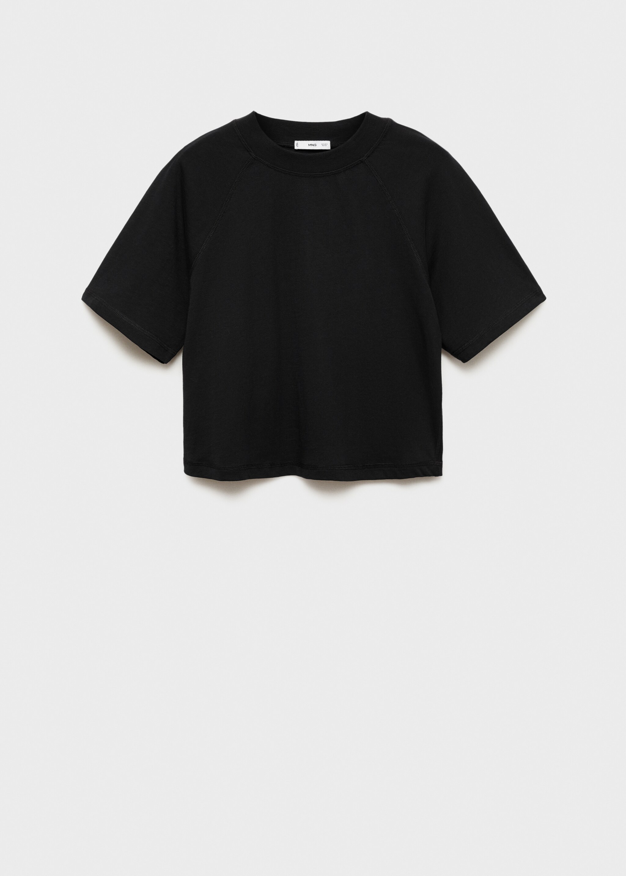 Cotton T-shirt with seams - Article without model, Black. Ref: 77071504-00.