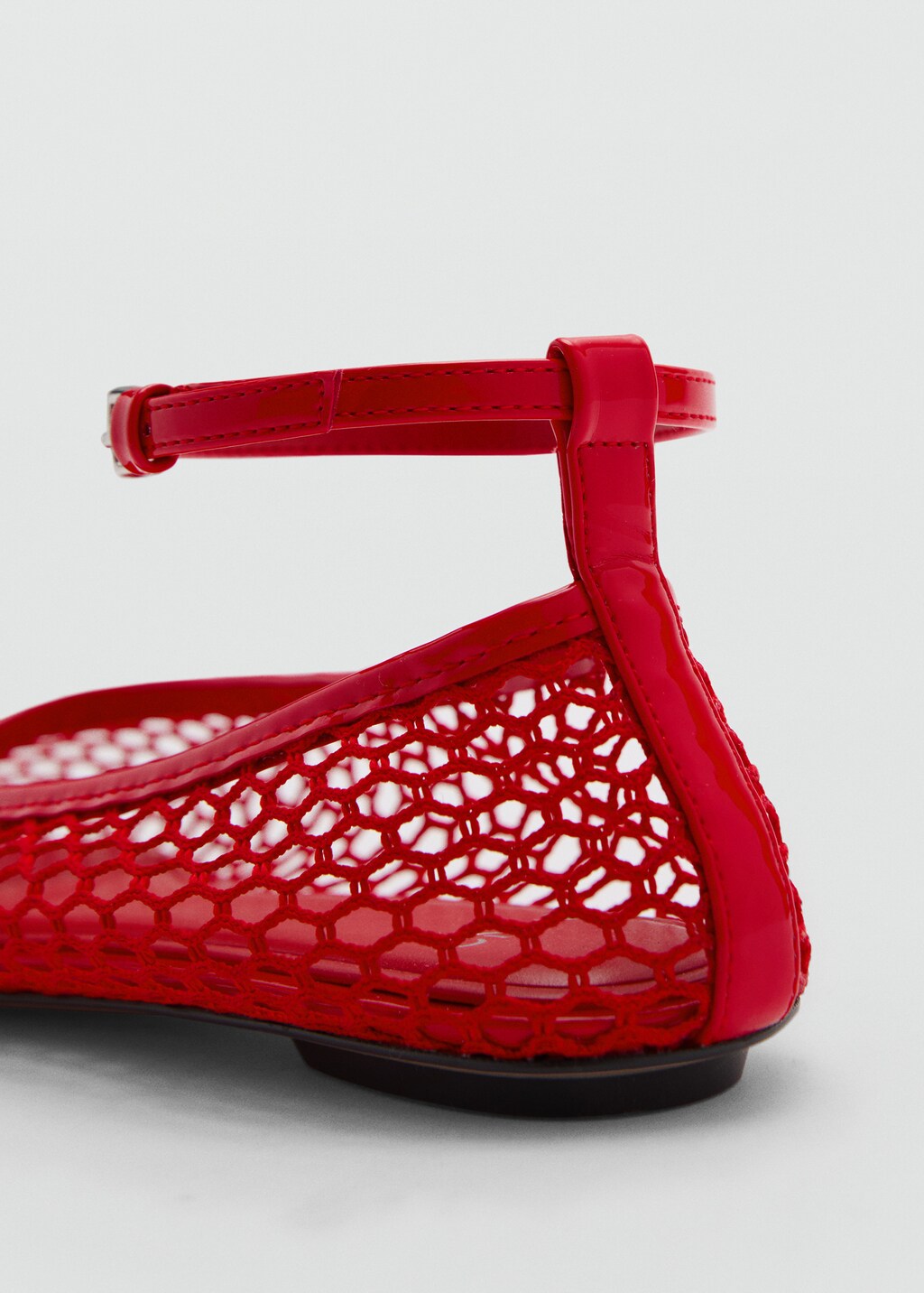 【PORTERNA】Romeu mesh flat shoes The Rosa - Ecru with Black - Patent - M.Gemi