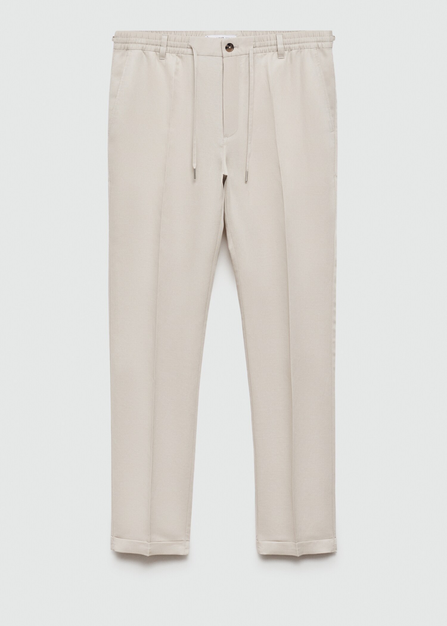Broek van linnen en tencel met koord - Artikel zonder model
