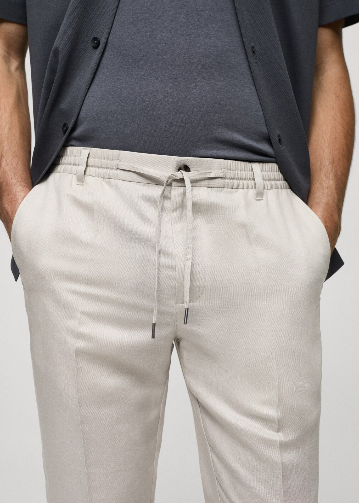 Broek van linnen en tencel met koord - Detail van het artikel 1