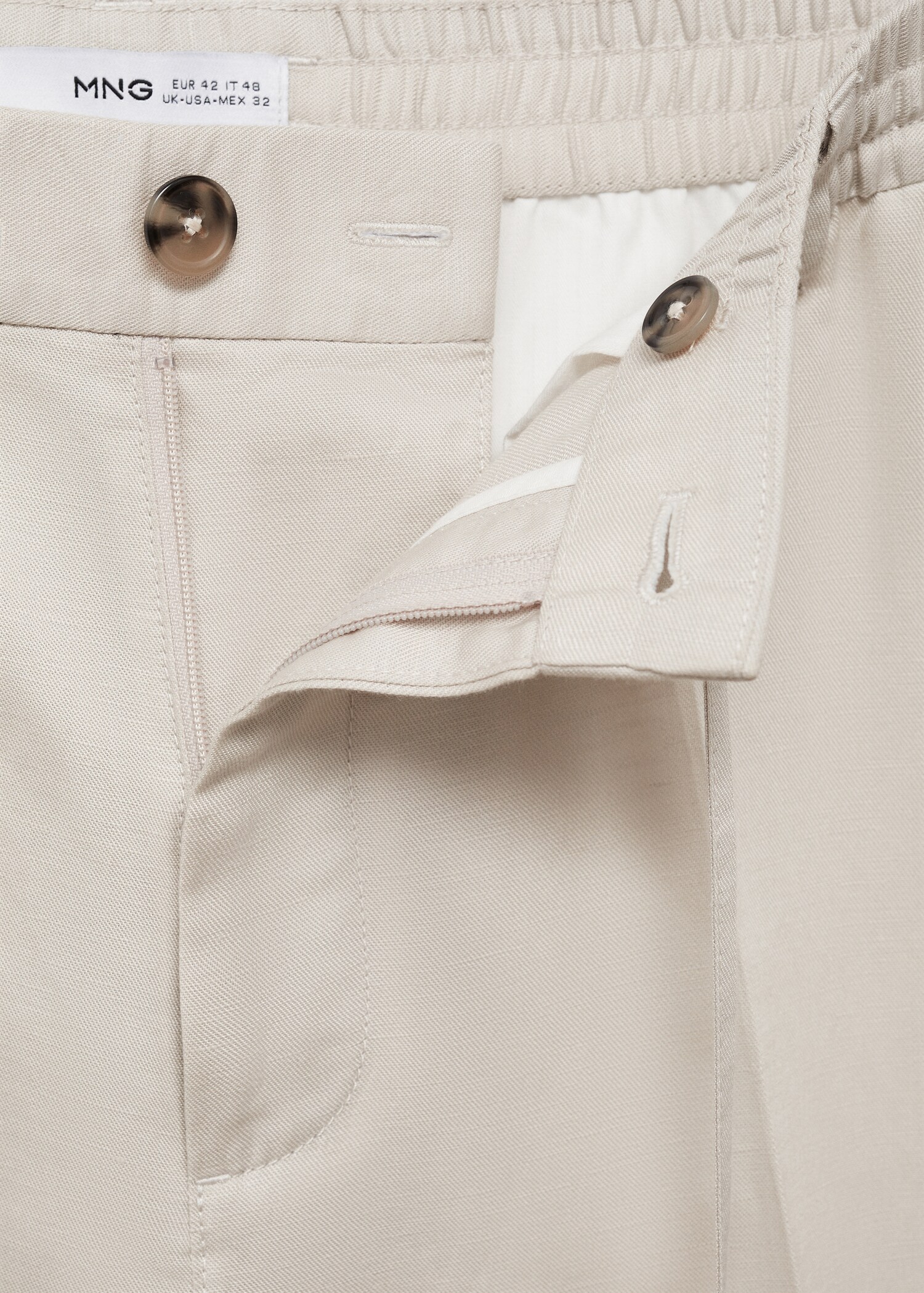 Broek van linnen en tencel met koord - Detail van het artikel 8