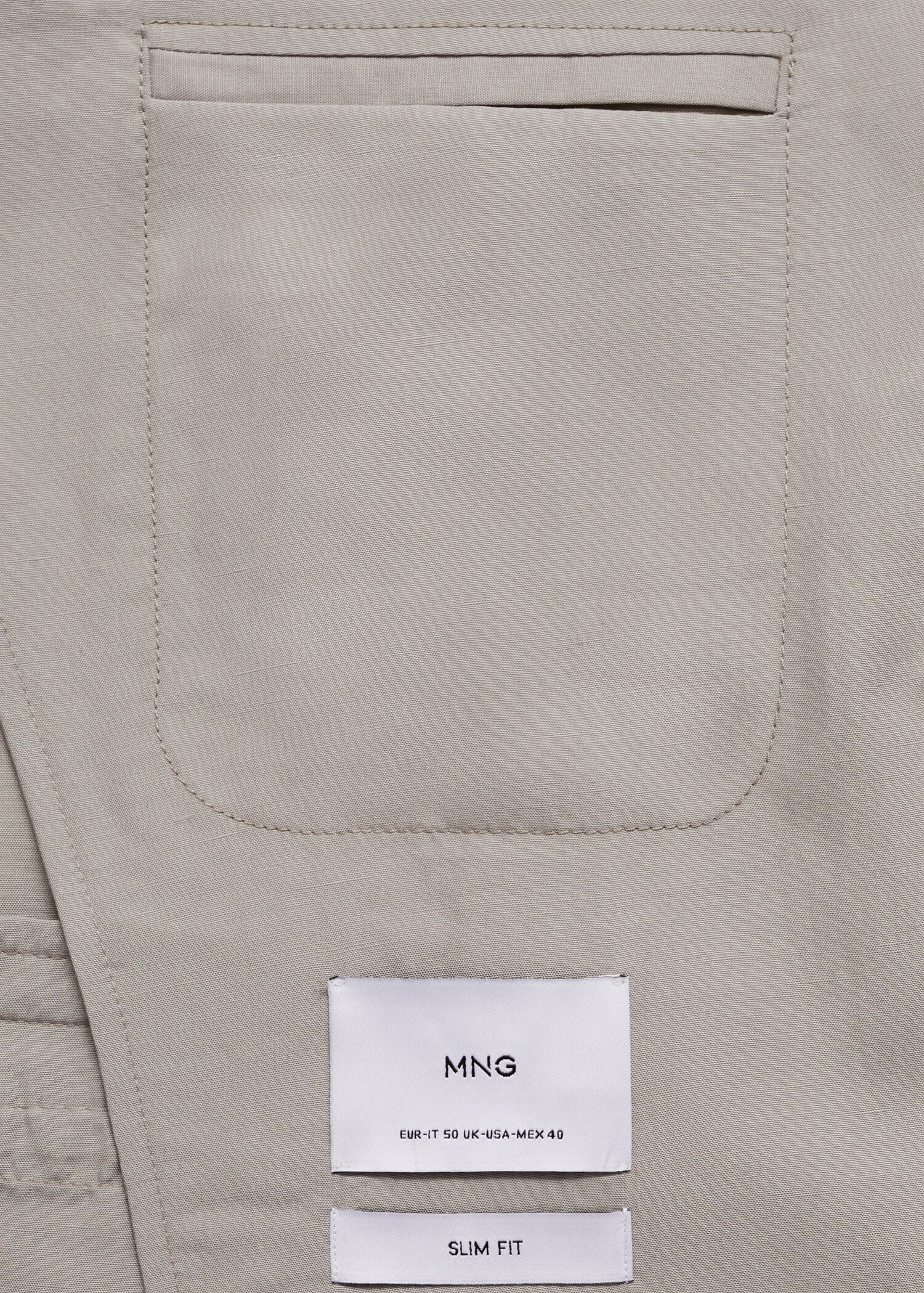 Slim Fit-Anzugblazer aus Leinengemisch - Detail des Artikels 0
