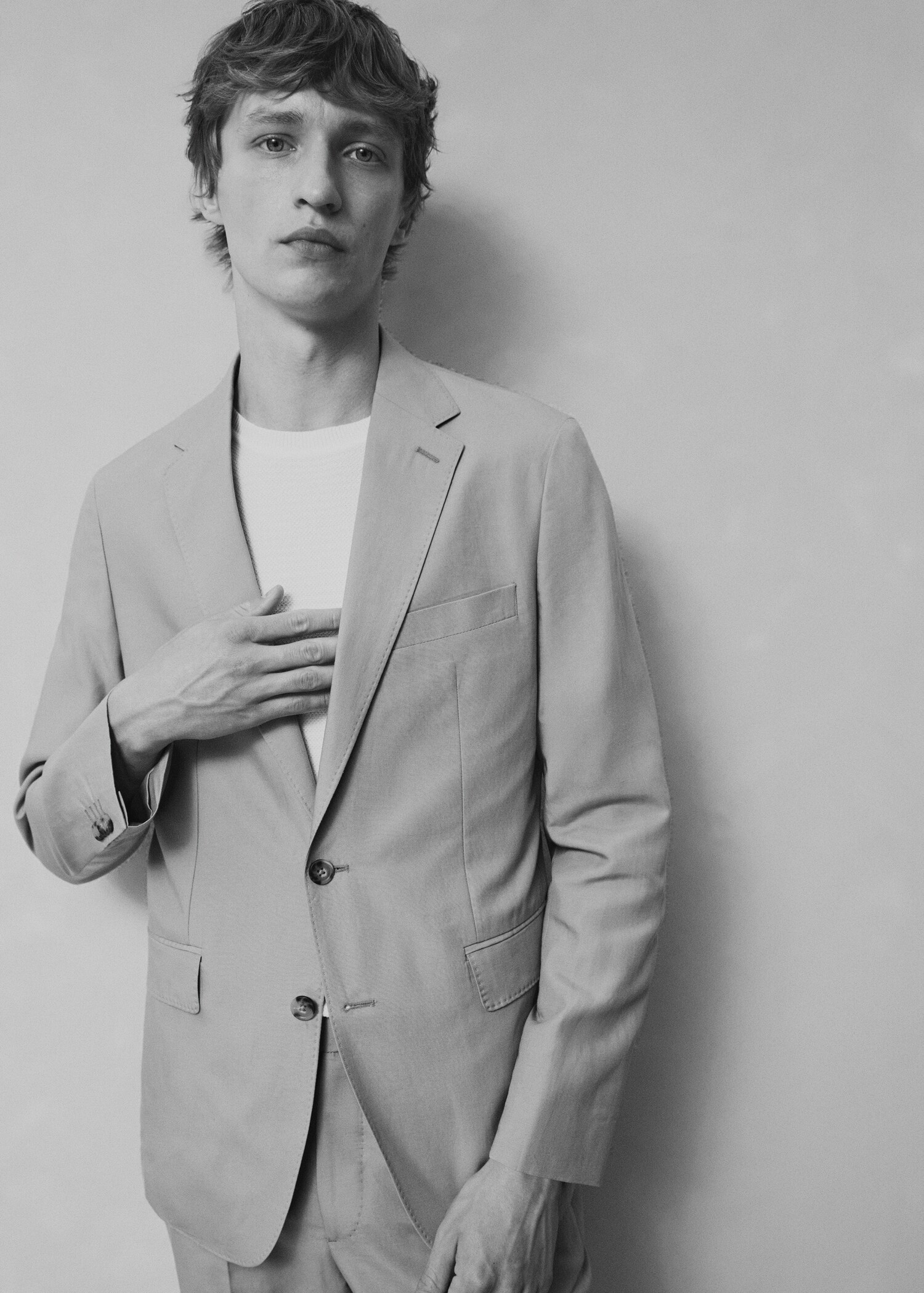 Slim Fit-Anzugblazer aus Leinengemisch - Detail des Artikels 3