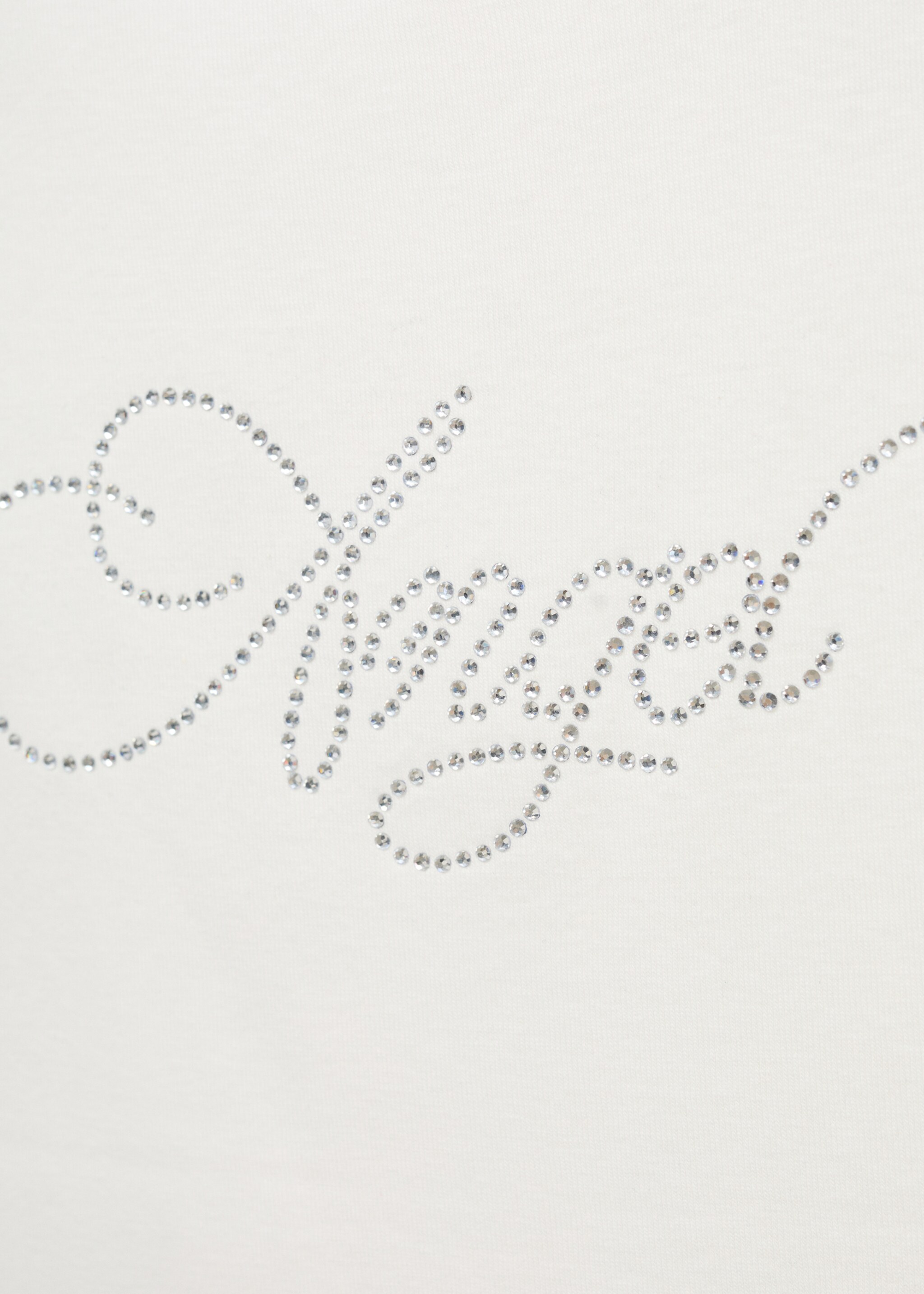 Cotton rhinestone top - Details of the article 0, White. Ref: 77072533-00.