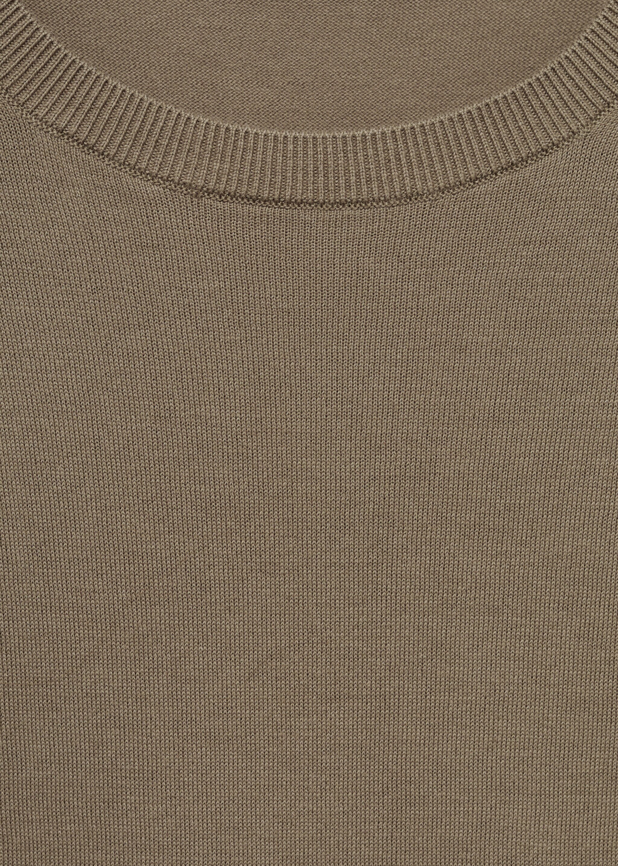 Sweter ze 100% bawełnianej cienkiej dzianiny - Szczegóły artykułu 8, Średni Brązowy. Ref: 77072537-00.