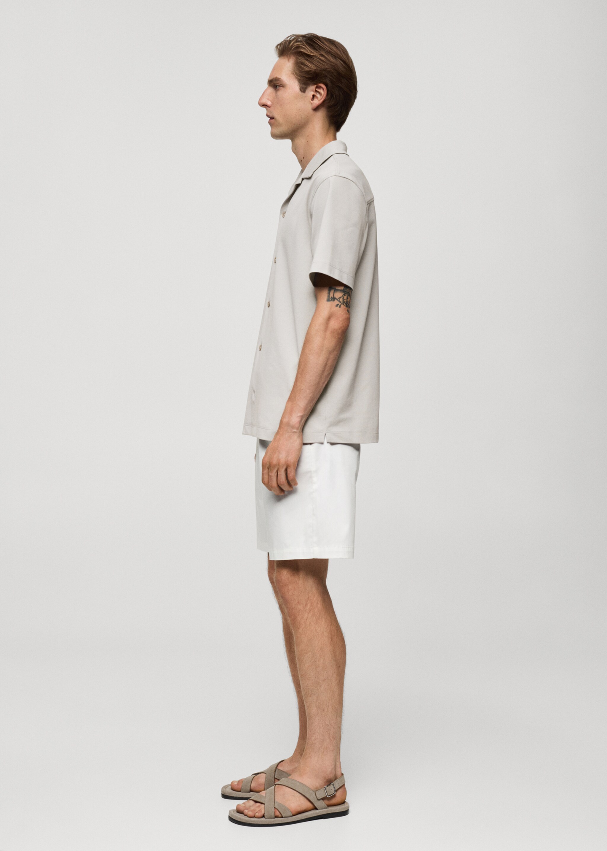 Bowling collar cotton shirt - Details of the article 2