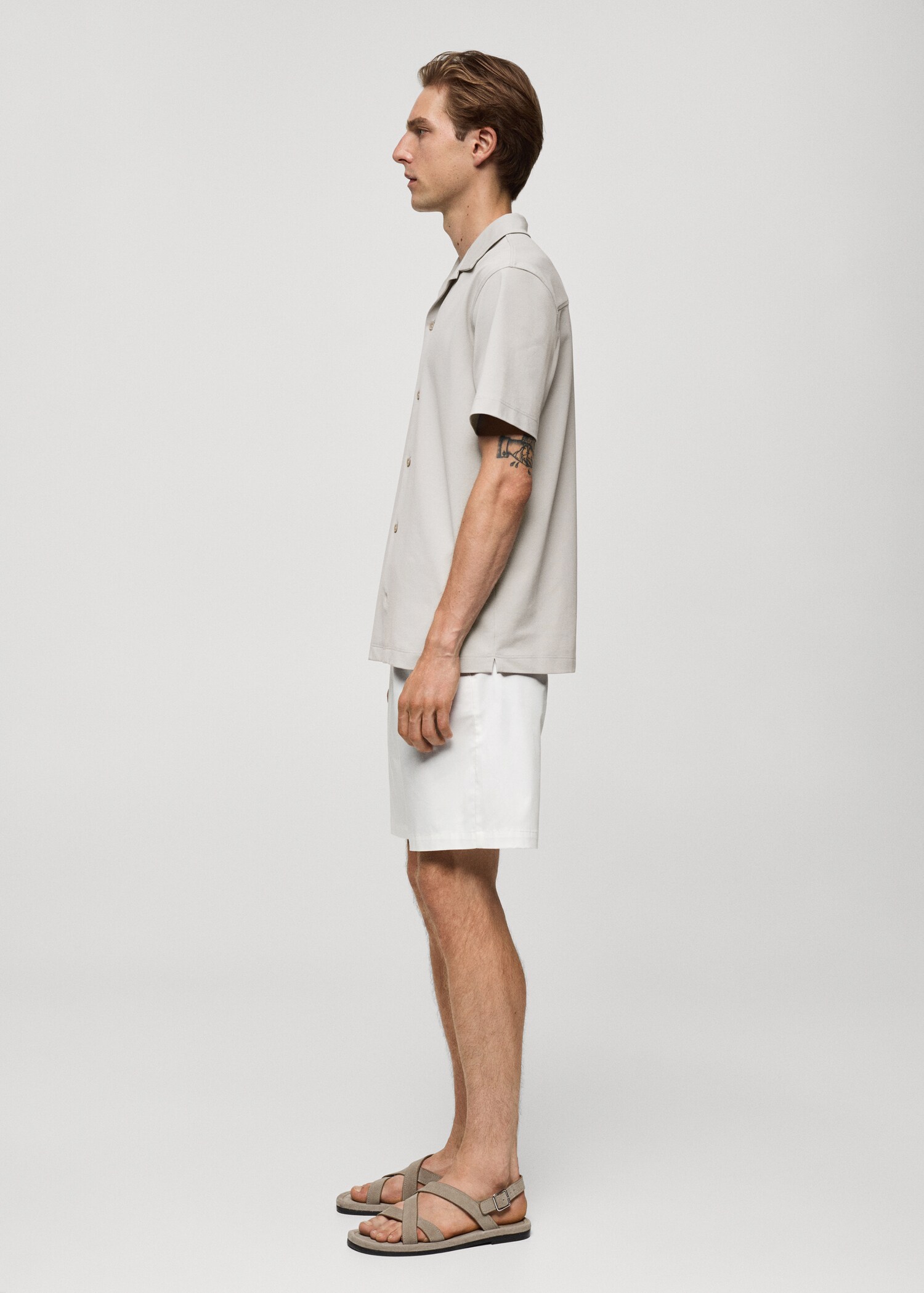 Bowling collar cotton shirt - Details of the article 2