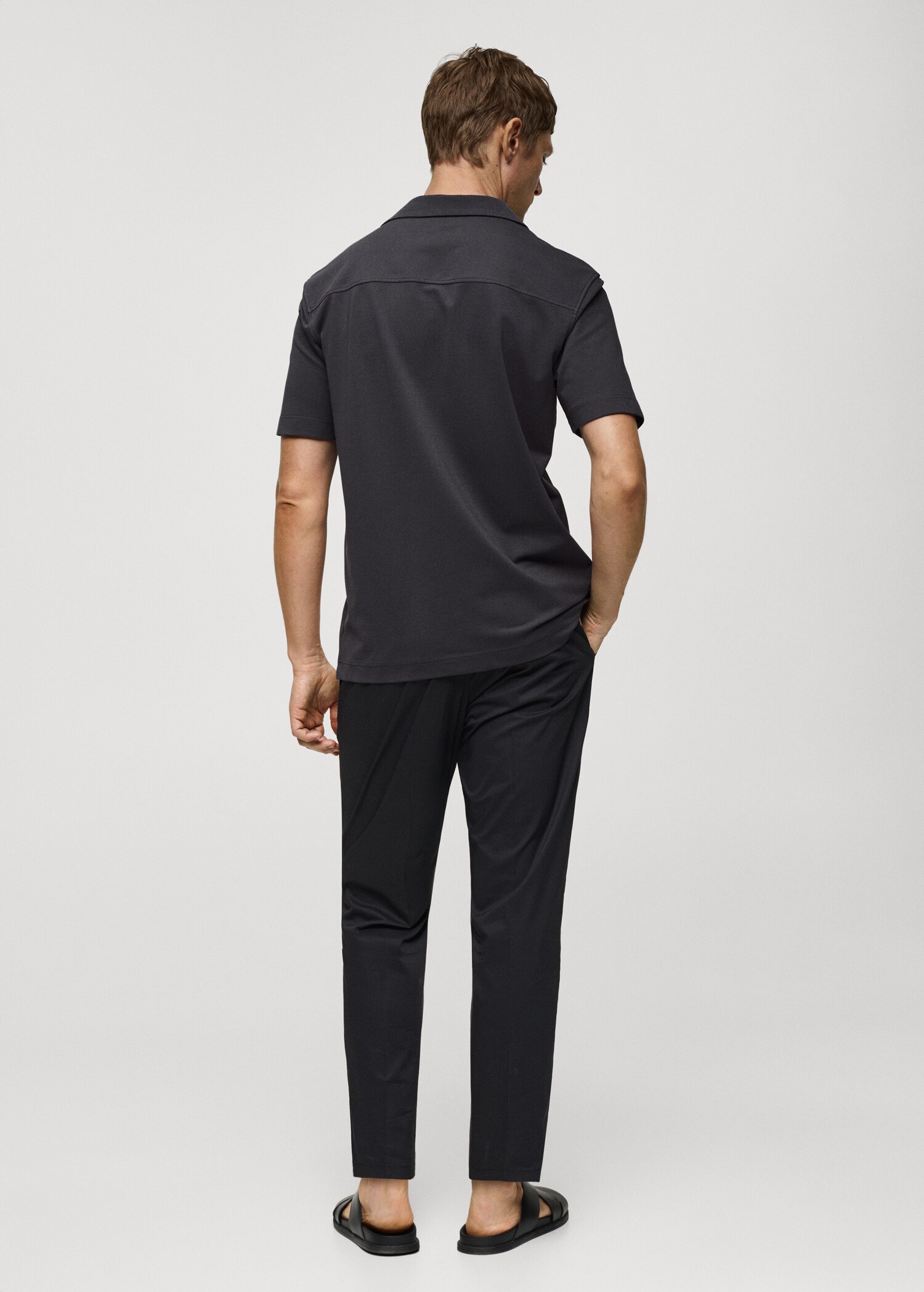 Bowling collar cotton shirt - Reverse of the article