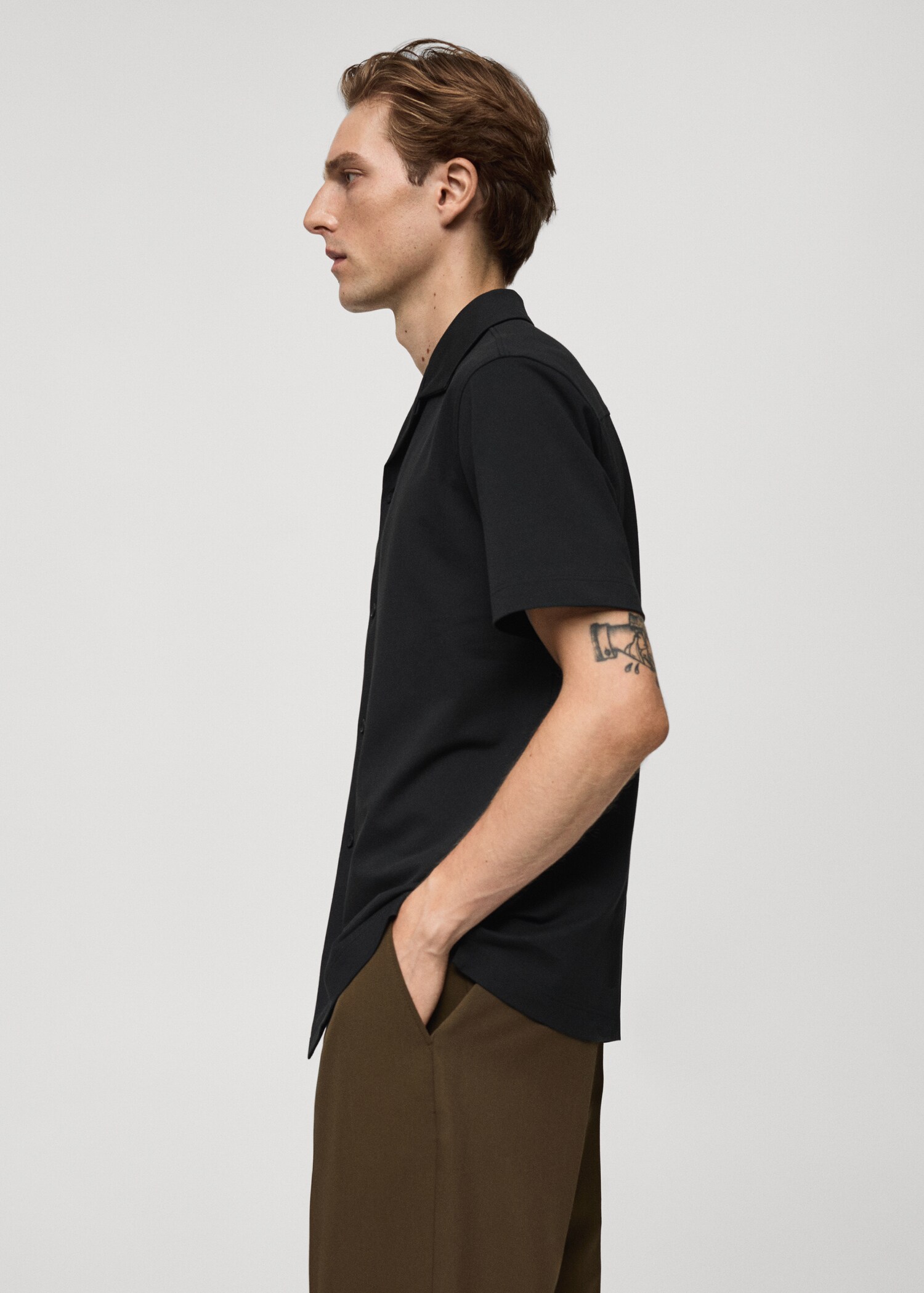 Bowling collar cotton shirt - Details of the article 2