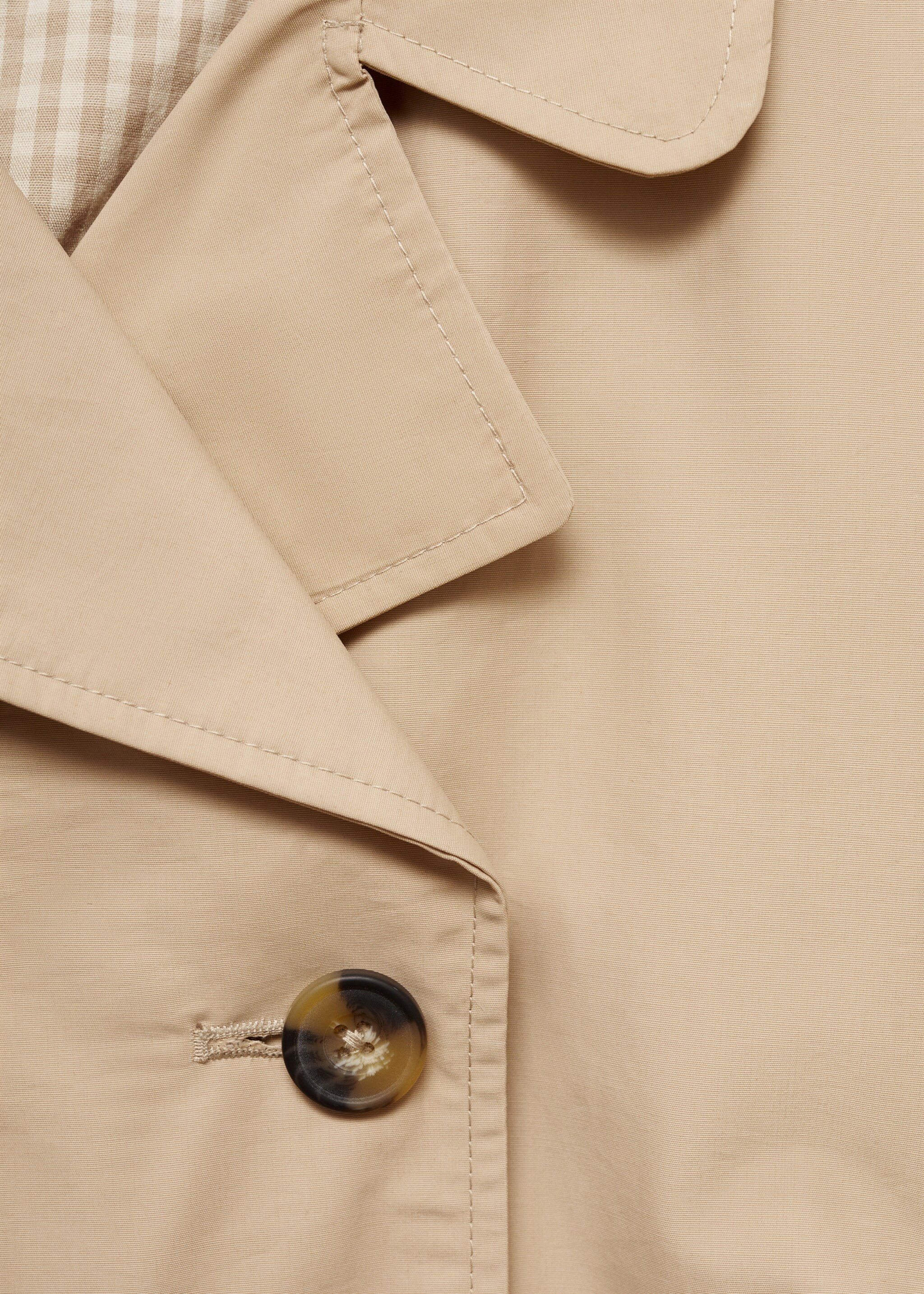 Klassieke trenchcoat met ceintuur - Detail van het artikel 8, Licht/Pastelgrijs. Ref: 77072539-00.