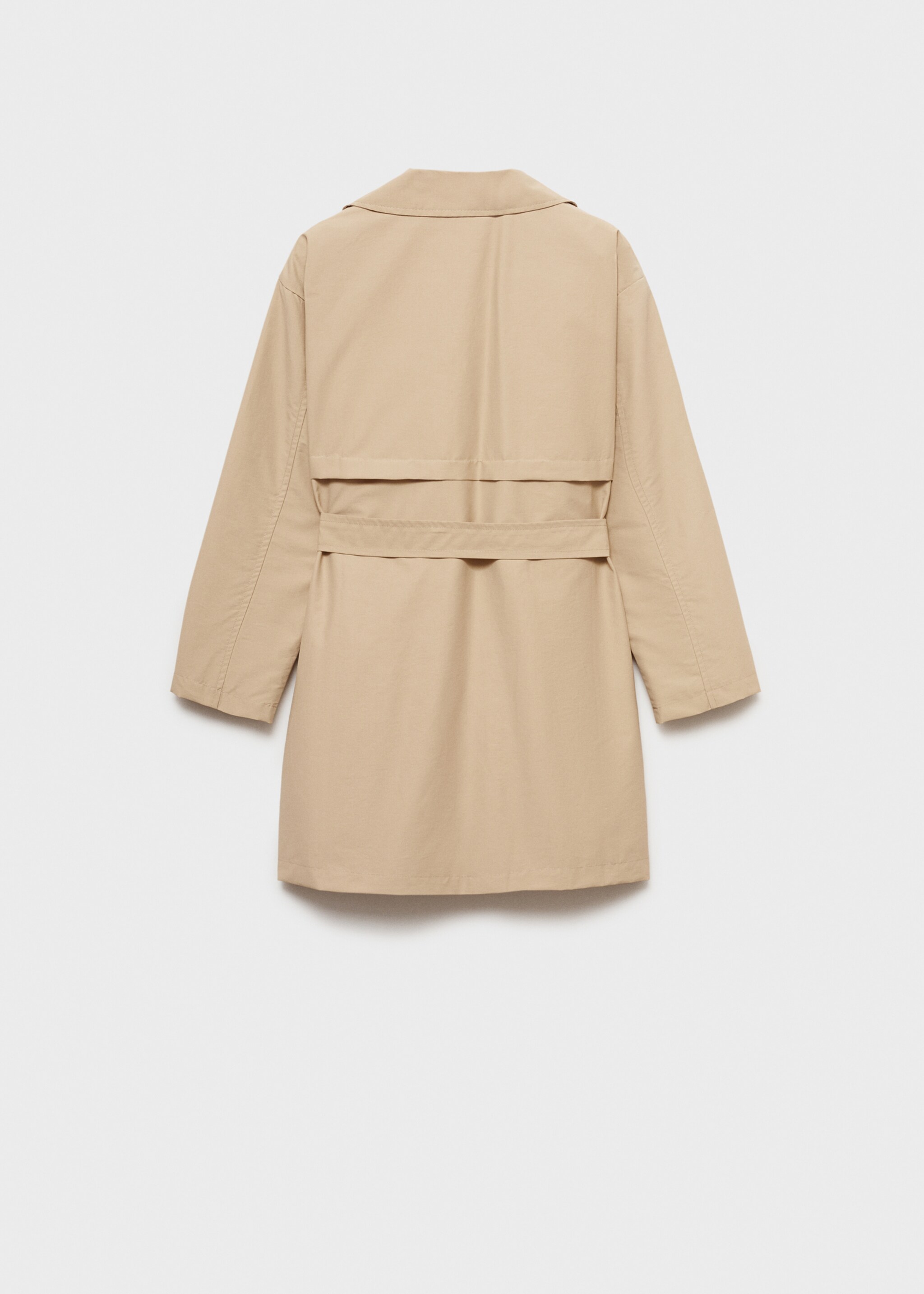 Klassieke trenchcoat met ceintuur - Achterkant van het artikel, Licht/Pastelgrijs. Ref: 77072539-00.