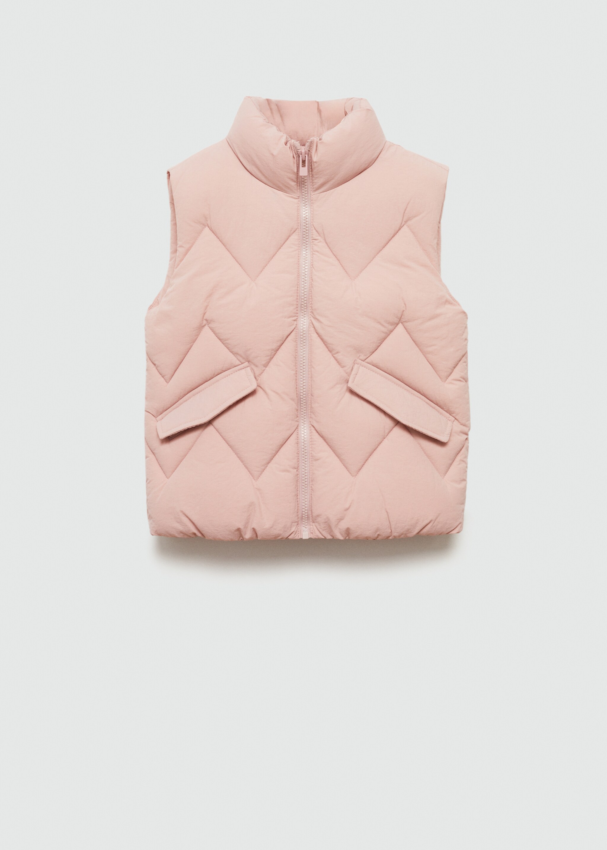Quilted vest with pockets - Article without model, Pink. Ref: 77072540-00.
